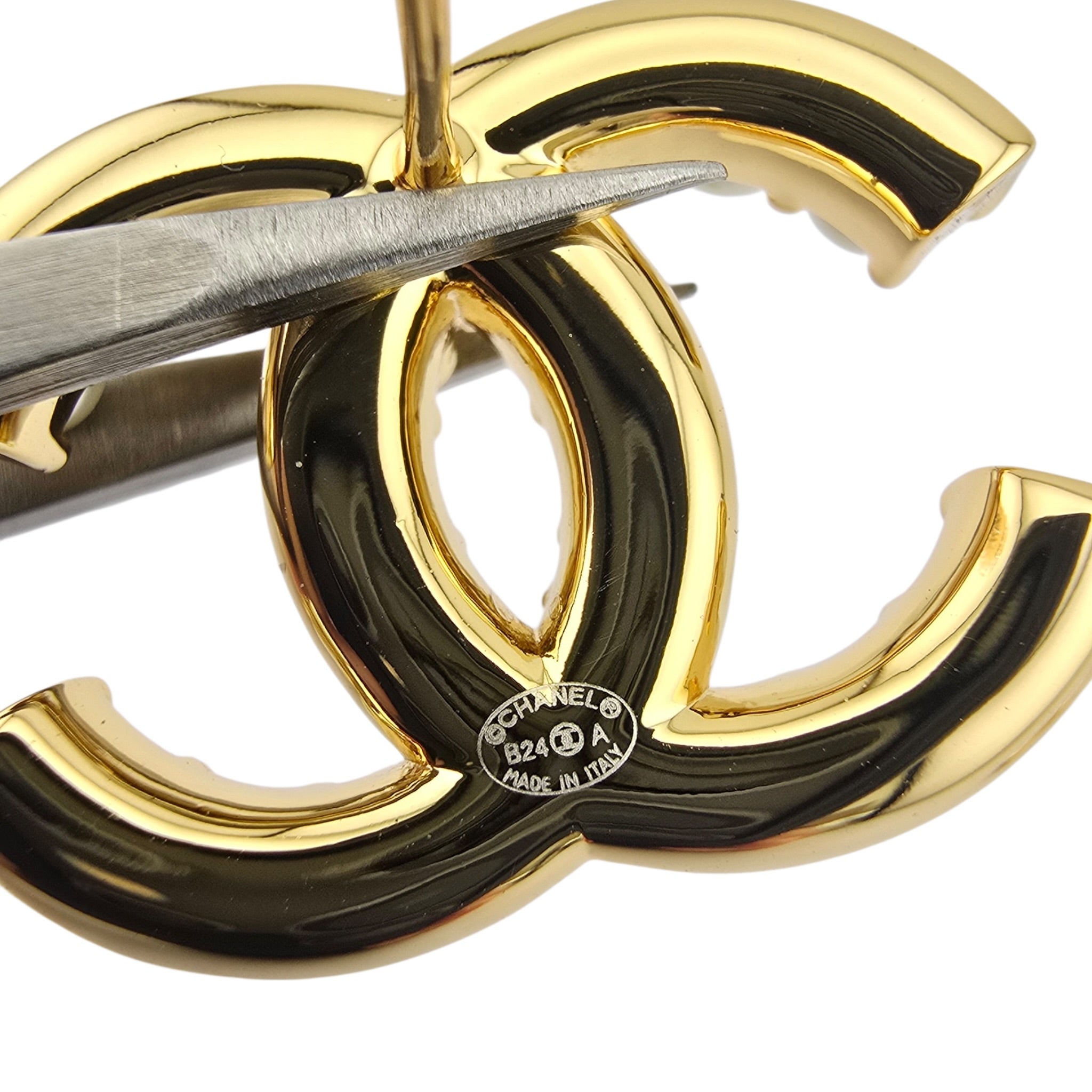 Chanel CC Gold Faux Pearl Crystal Earrings 2024 CHANEL