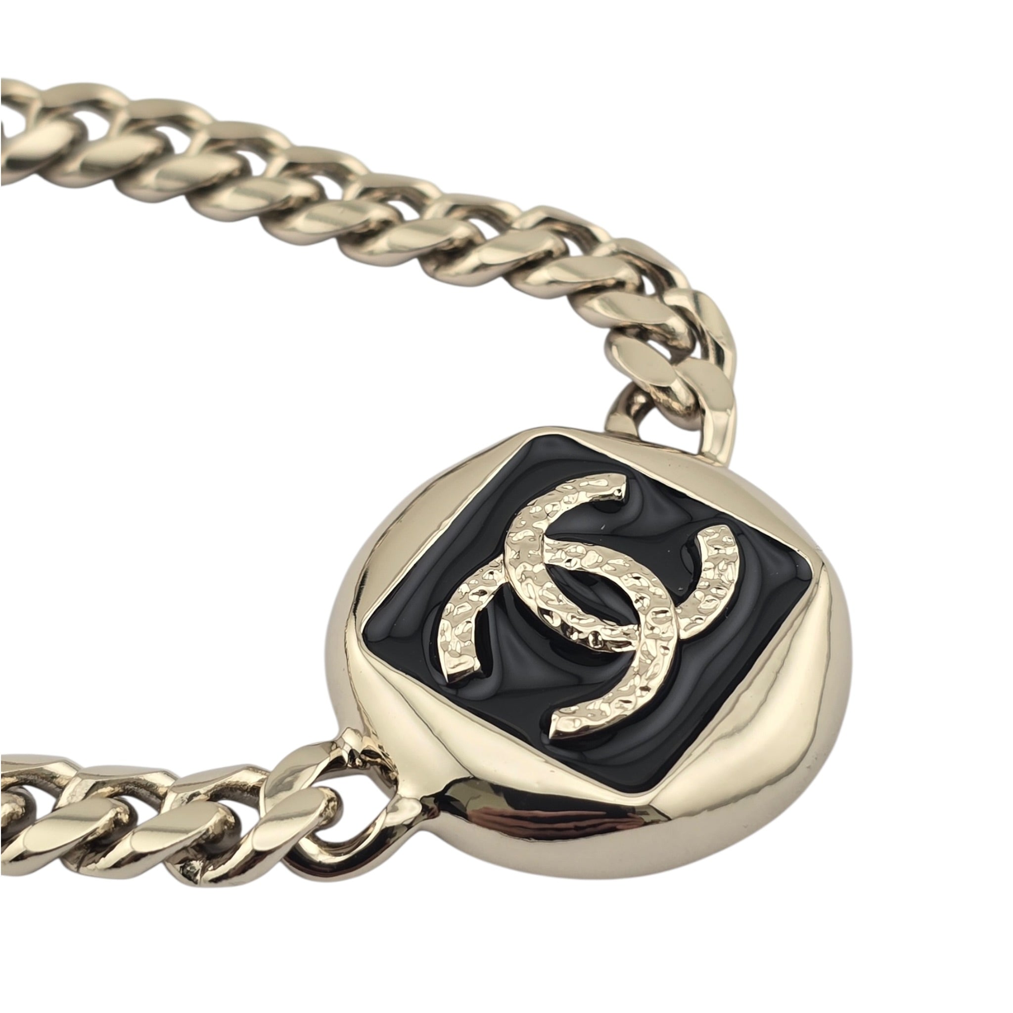 Chanel CC Gold Black Enamel Bracelet 2025 CHANEL