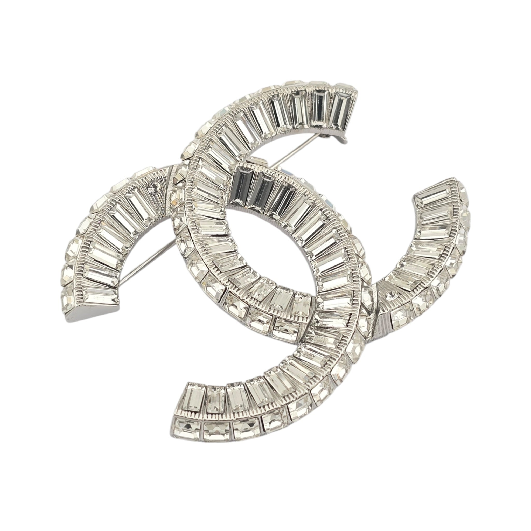 Chanel CC Silver Crystals Brooch 2017 CHANEL