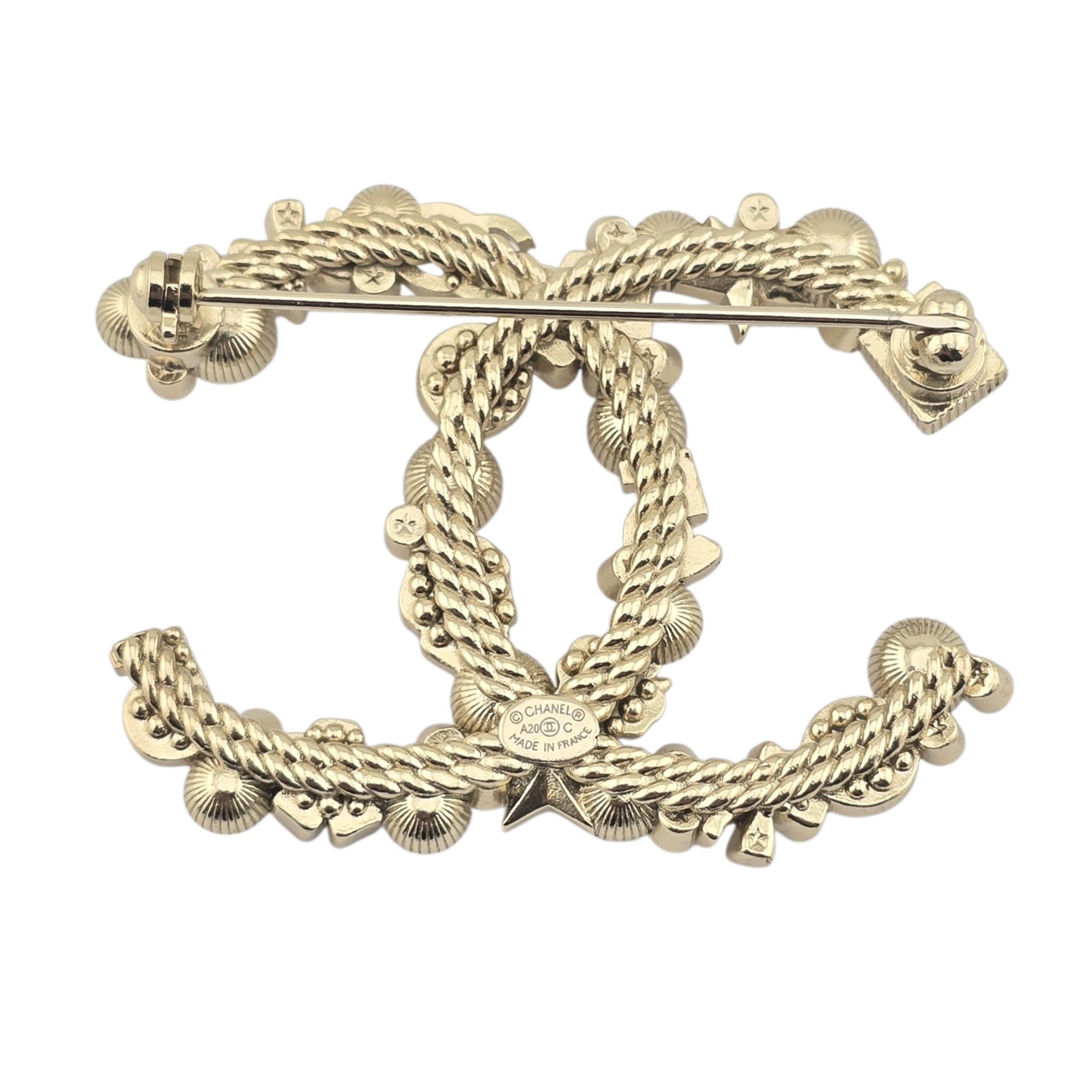 Chanel CC Faux Pearl Gold Brooch 2020 CHANEL