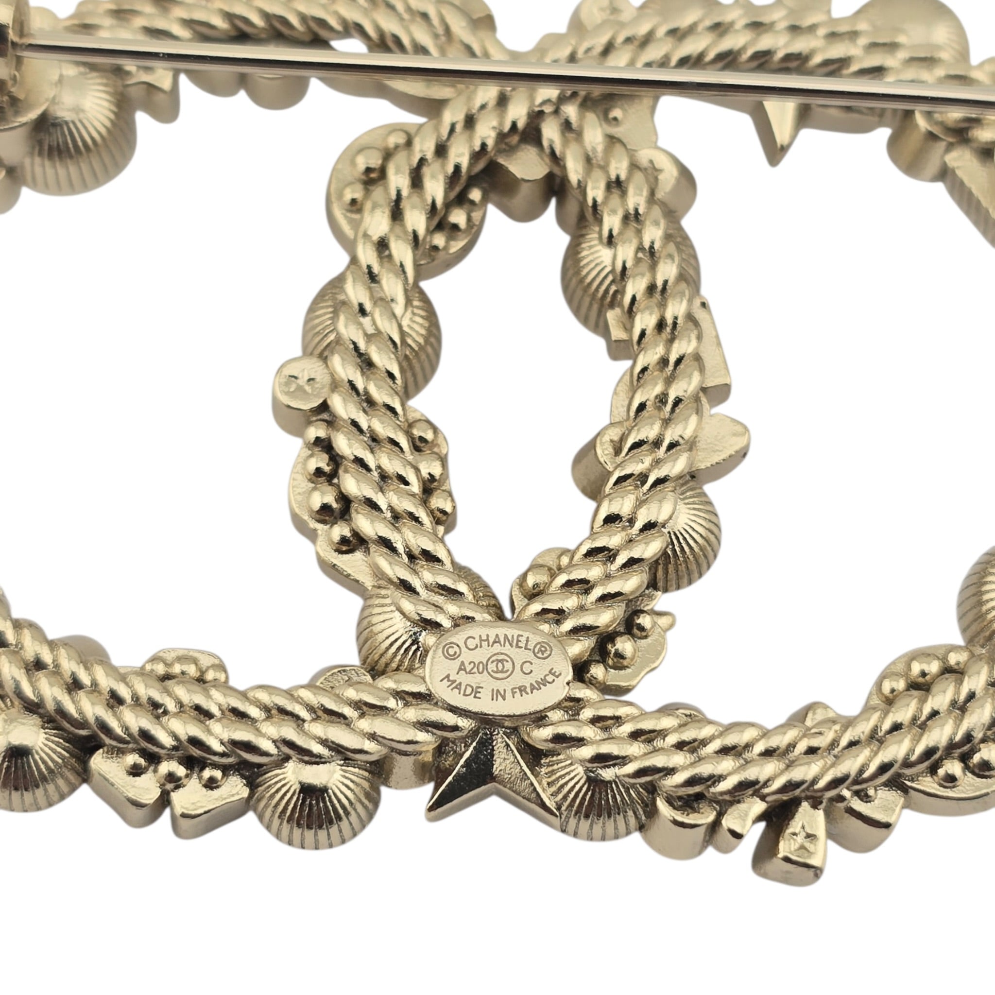 Chanel CC Faux Pearl Gold Brooch 2020 CHANEL