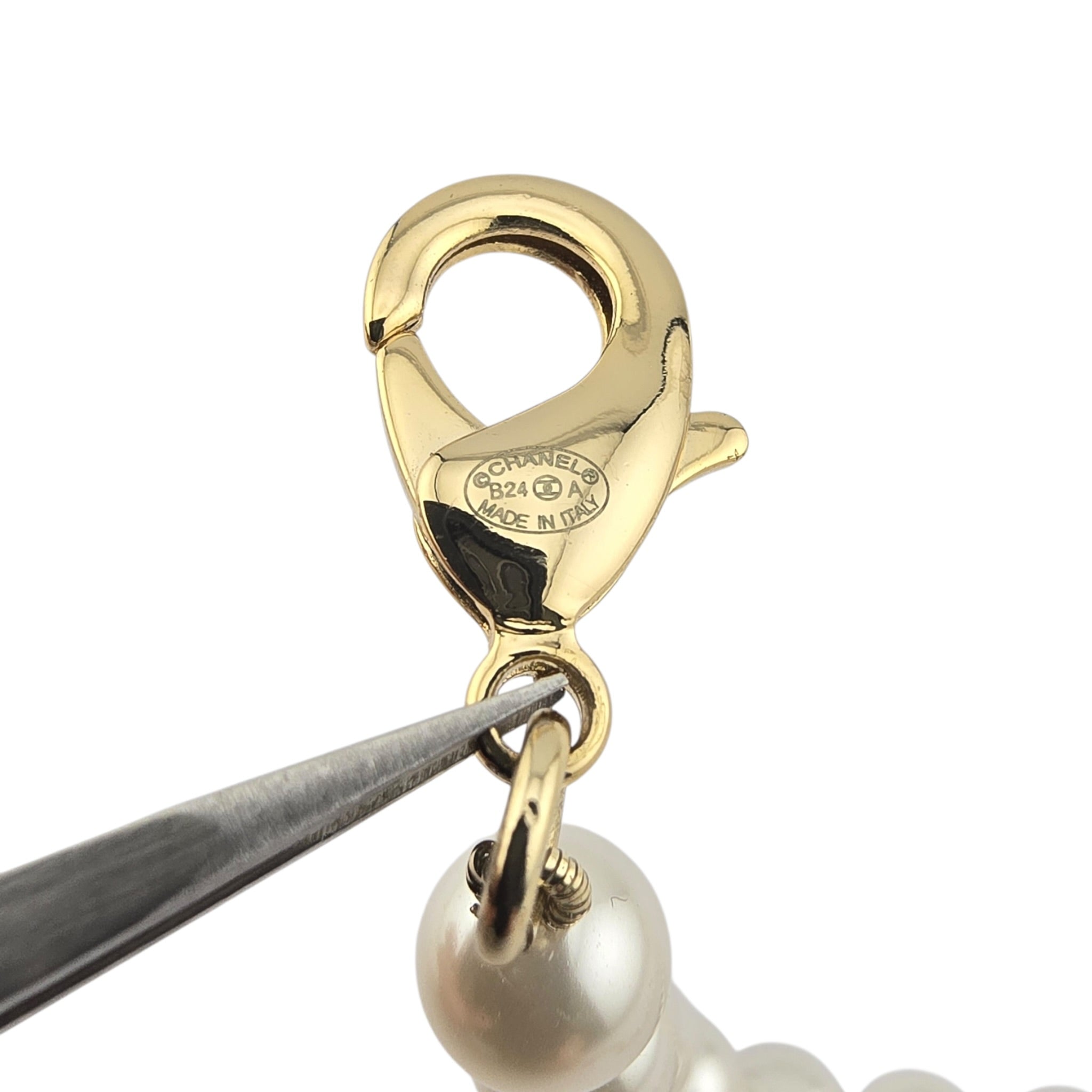 Chanel CC Faux Pearl Gold Pendant Necklace 2024 CHANEL
