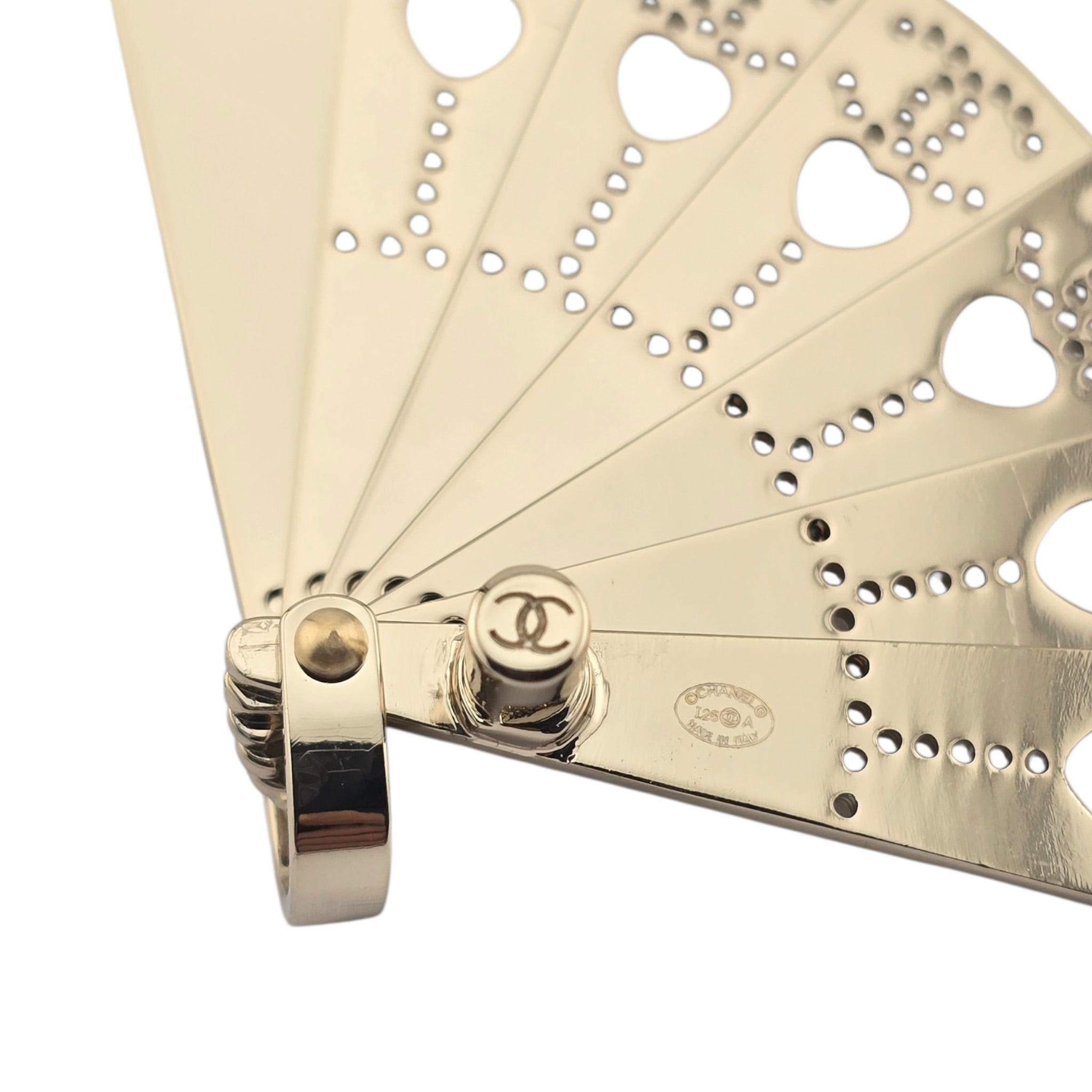 Chanel CC Gold Folding Fan Brooch 2025 CHANEL