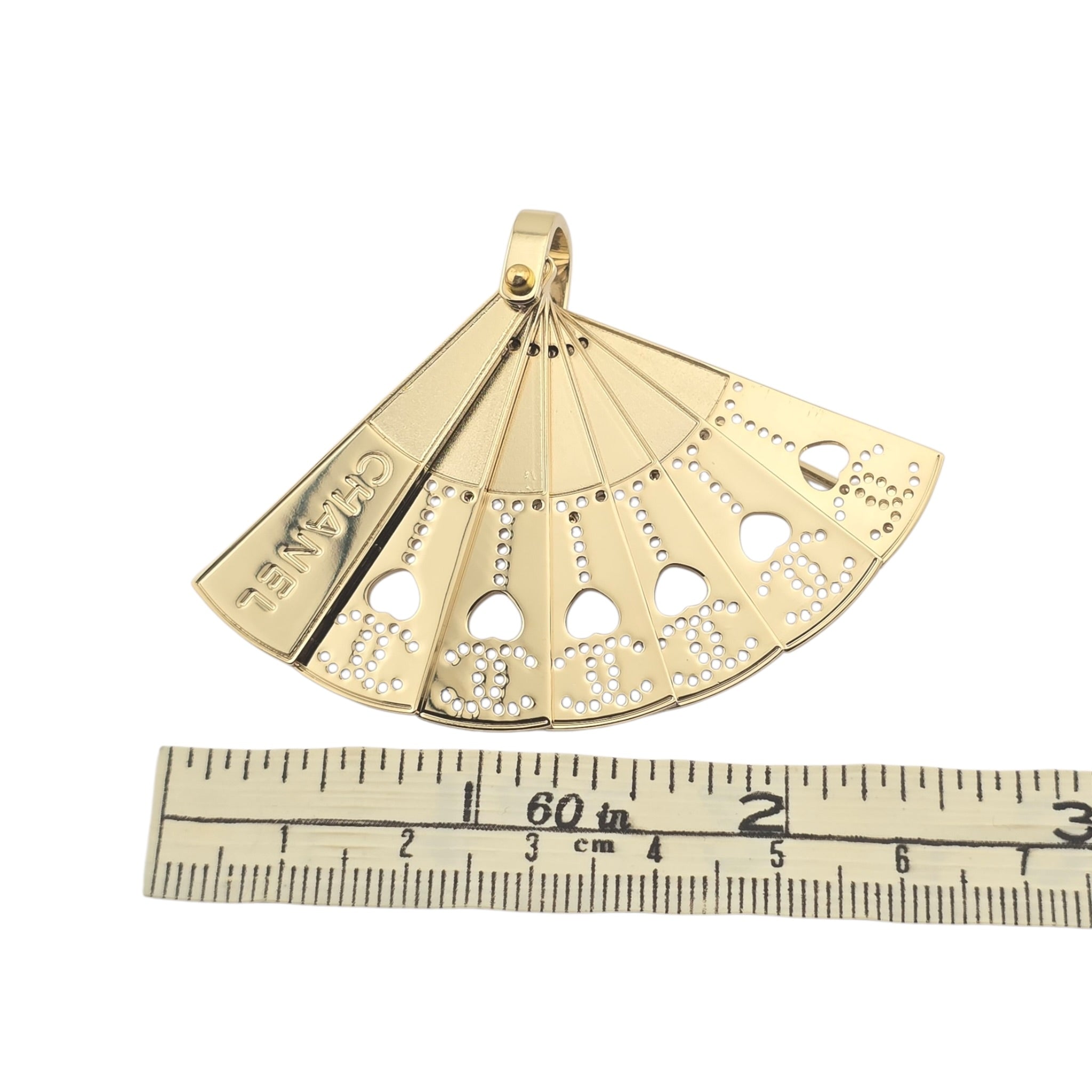 Chanel CC Gold Folding Fan Brooch 2025 CHANEL