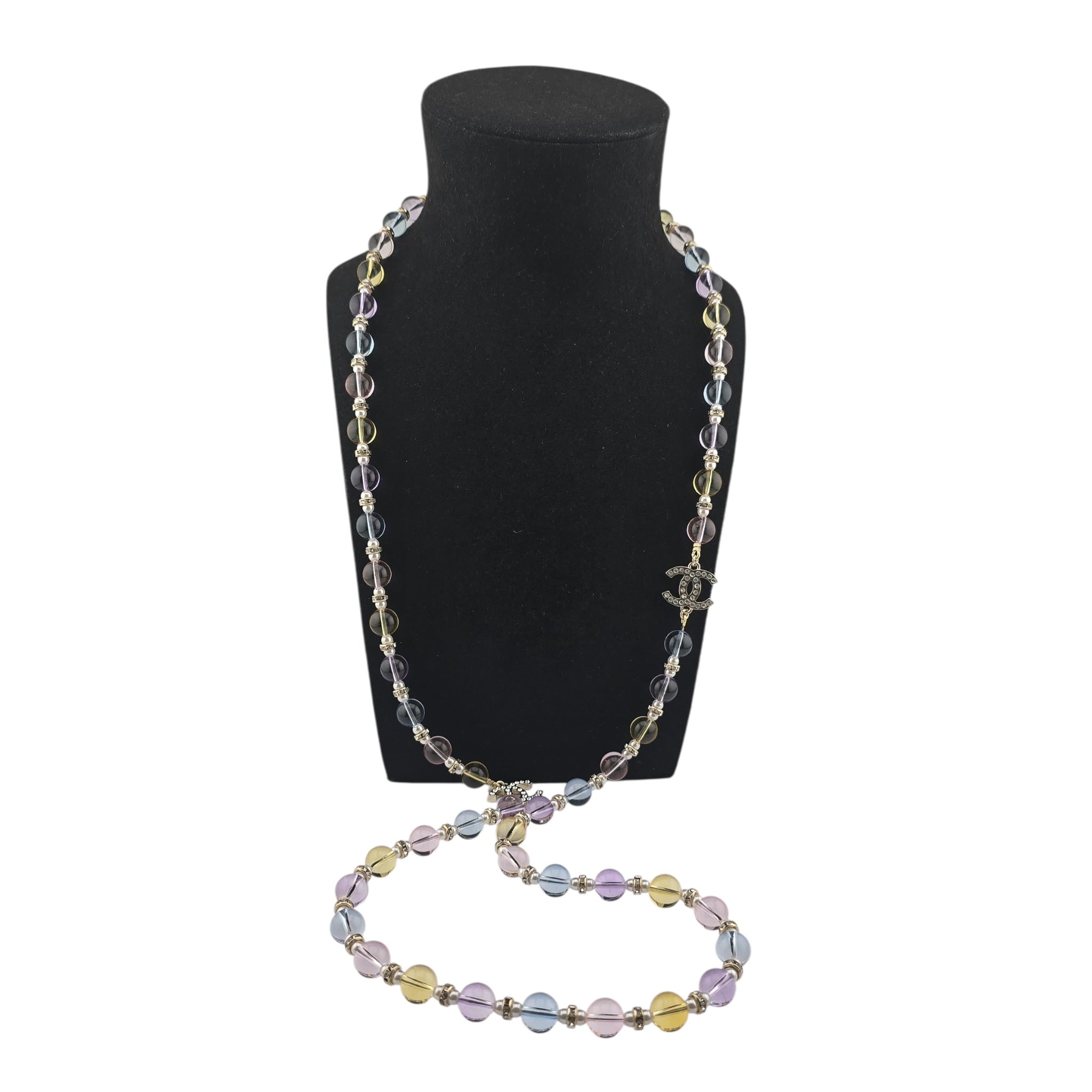 Chanel CC Multicoloured Glass Pearl Long Necklace 2026 CHANEL