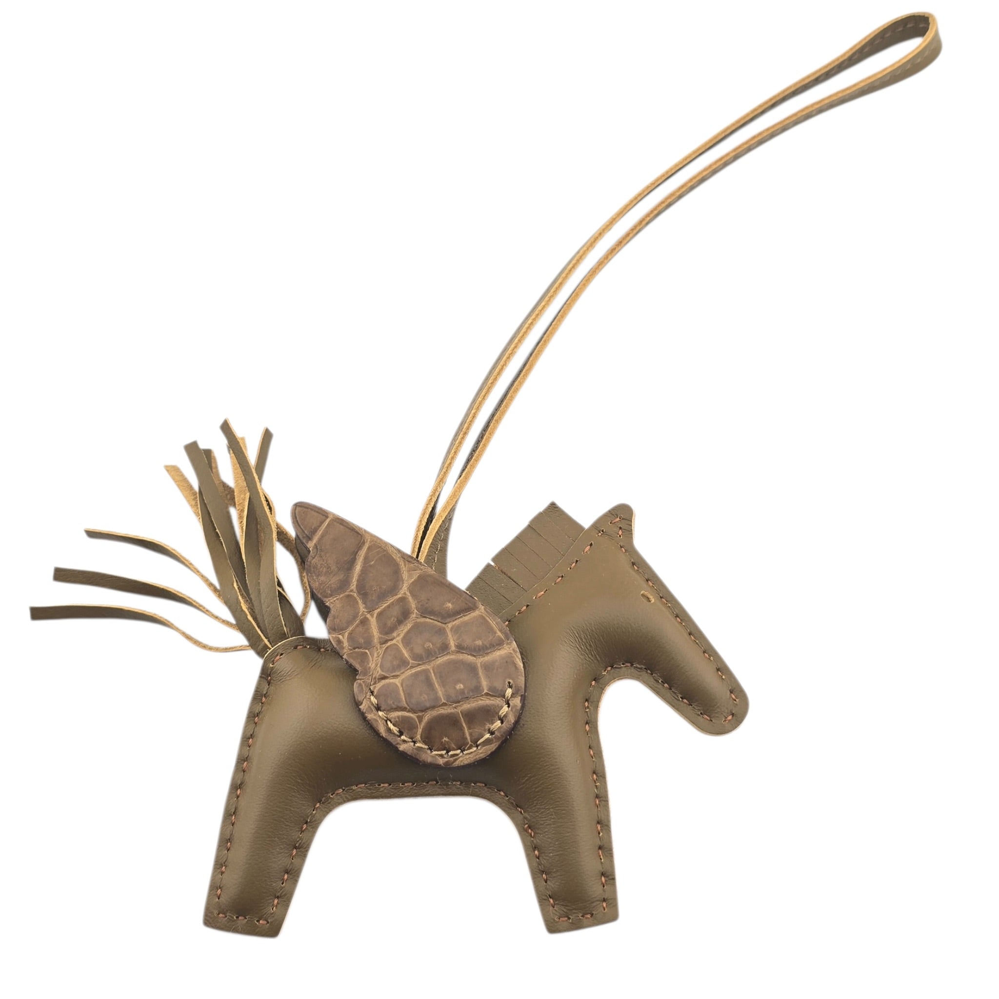 Hermès Rodeo Pegase Brown Leather and Alligator Touch PM Charm Bag HERMES