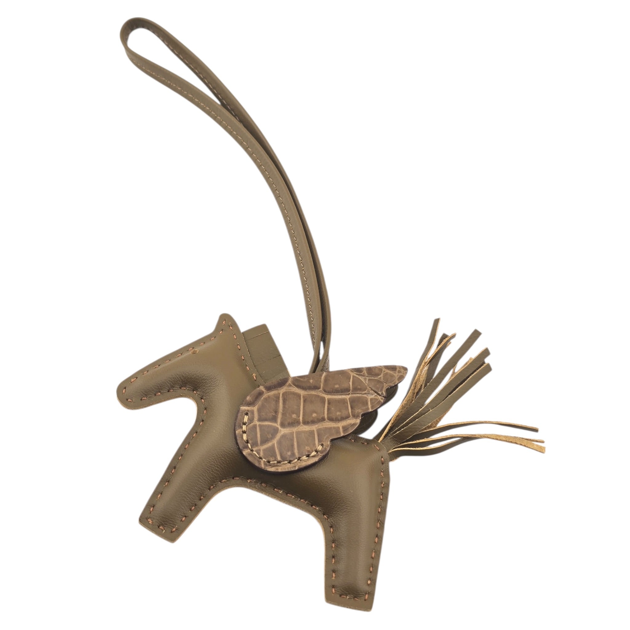 Hermès Rodeo Pegase Brown Leather and Alligator Touch PM Charm Bag HERMES