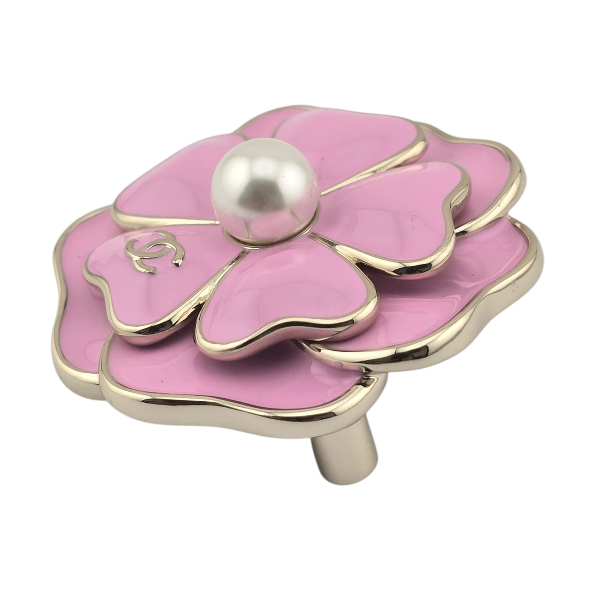 Chanel CC Pink Enamel Camellia Brooch 2025 CHANEL