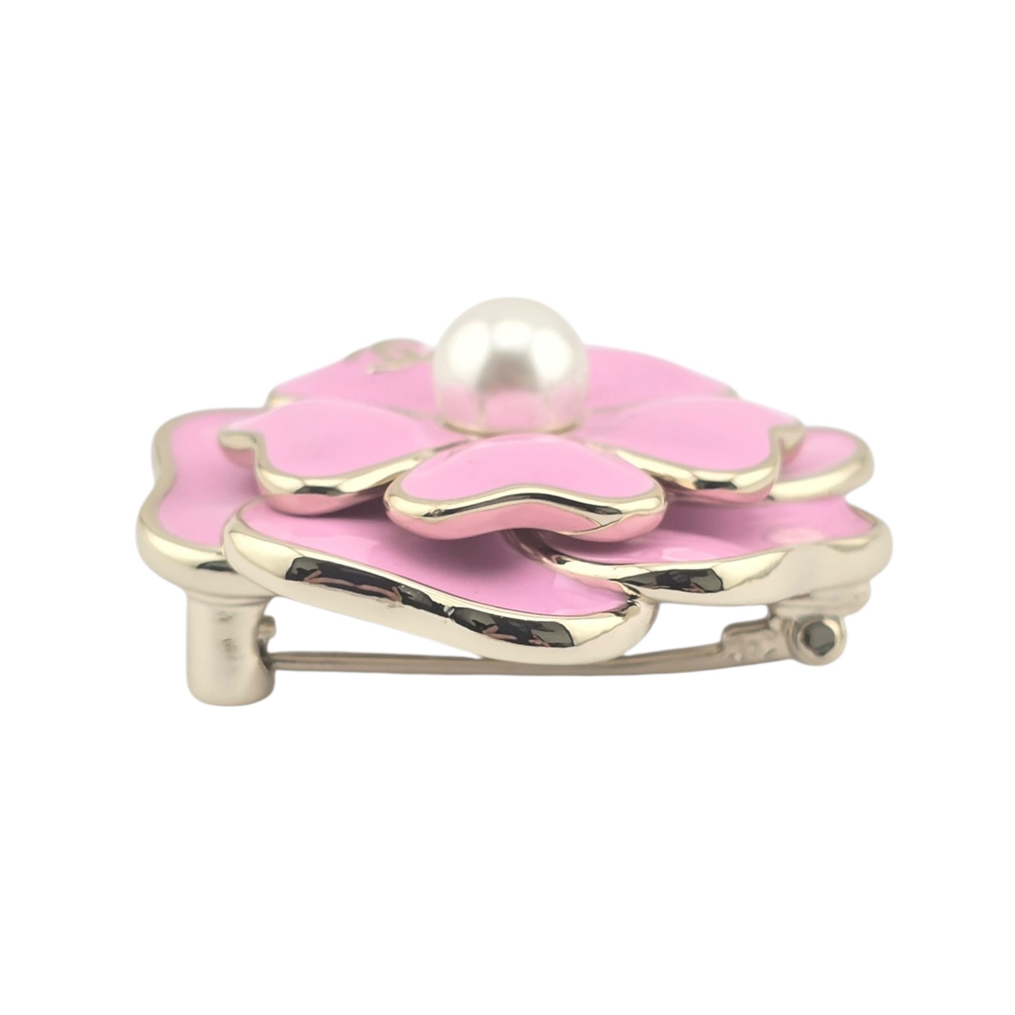 Chanel CC Pink Enamel Camellia Brooch 2025 CHANEL