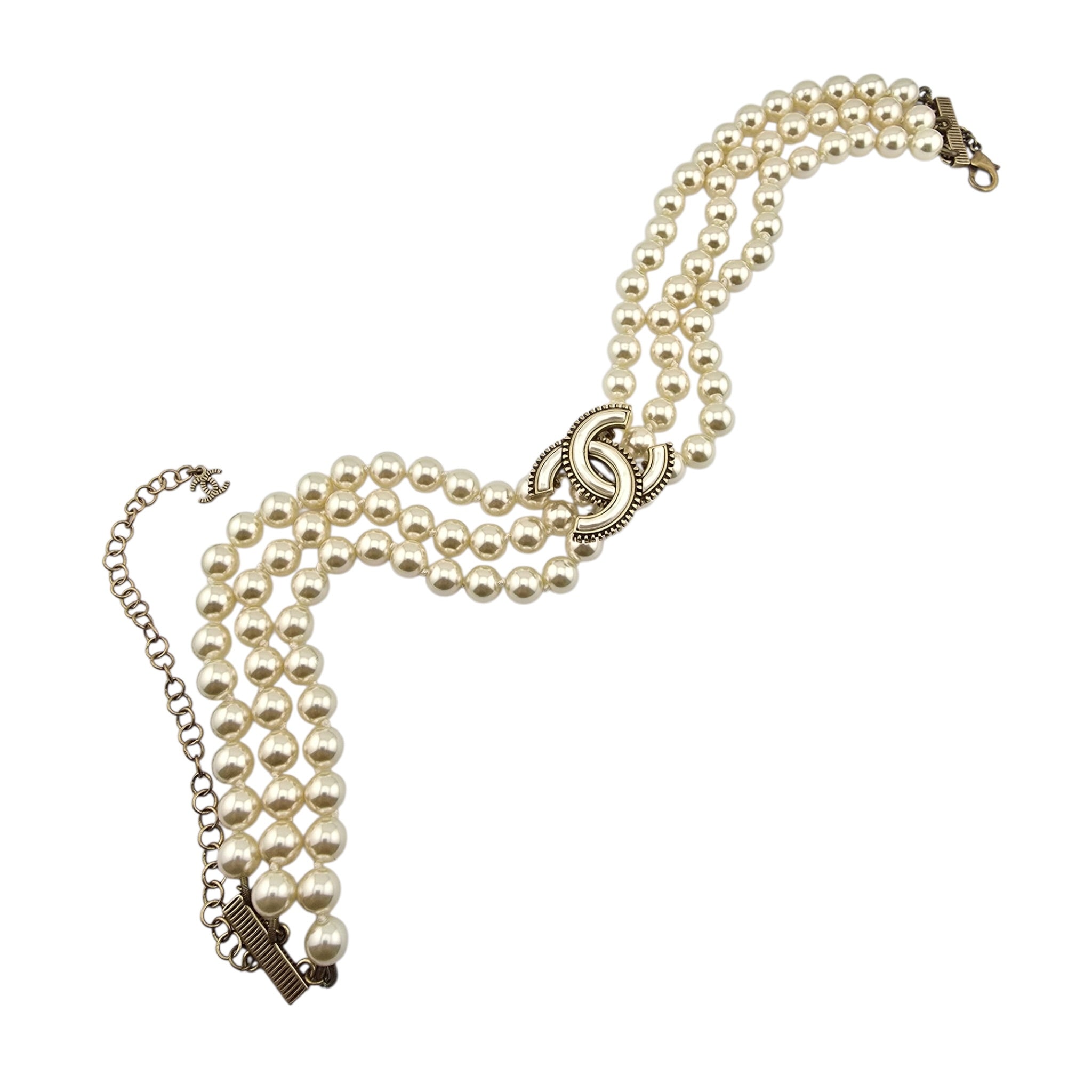 Chanel CC Faux Pearl Necklace CHANEL
