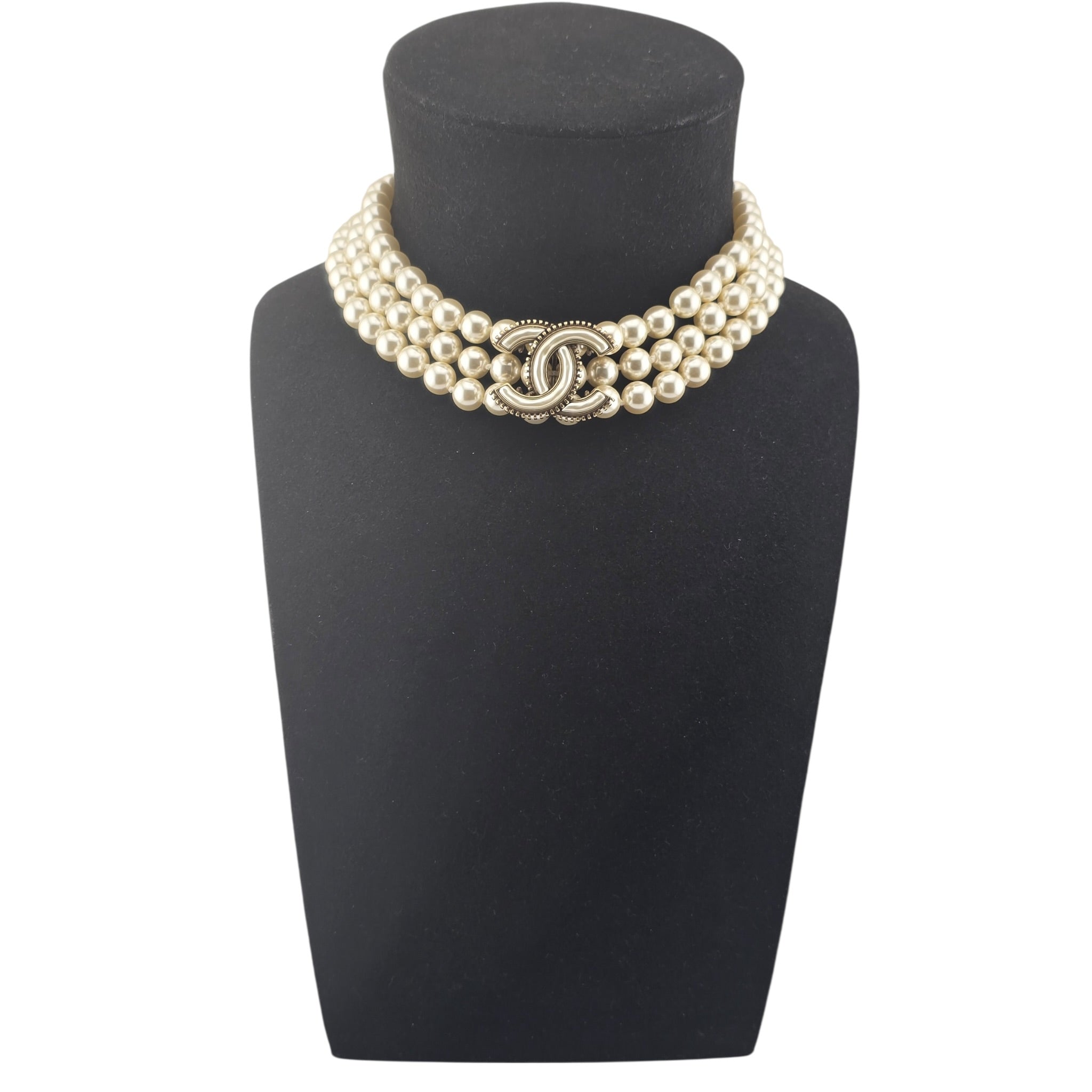 Chanel CC Faux Pearl Necklace CHANEL