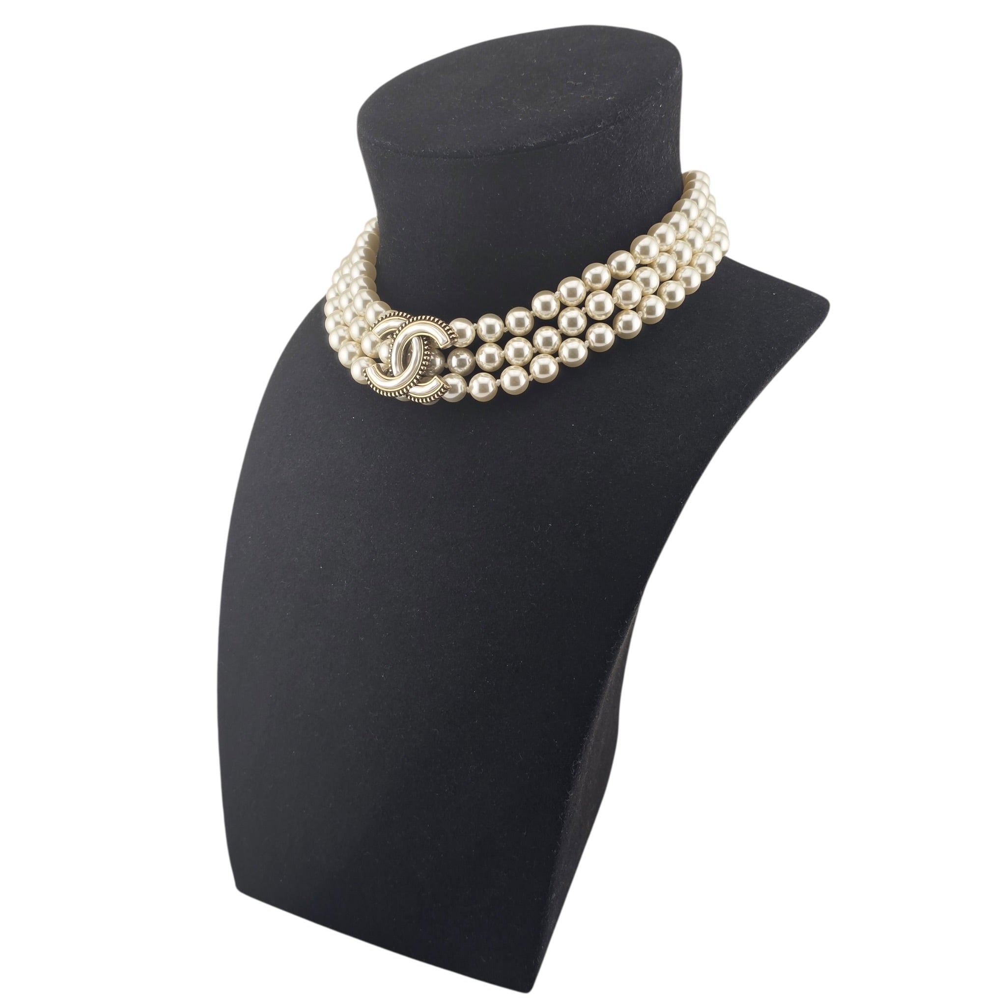 Chanel CC Faux Pearl Necklace CHANEL