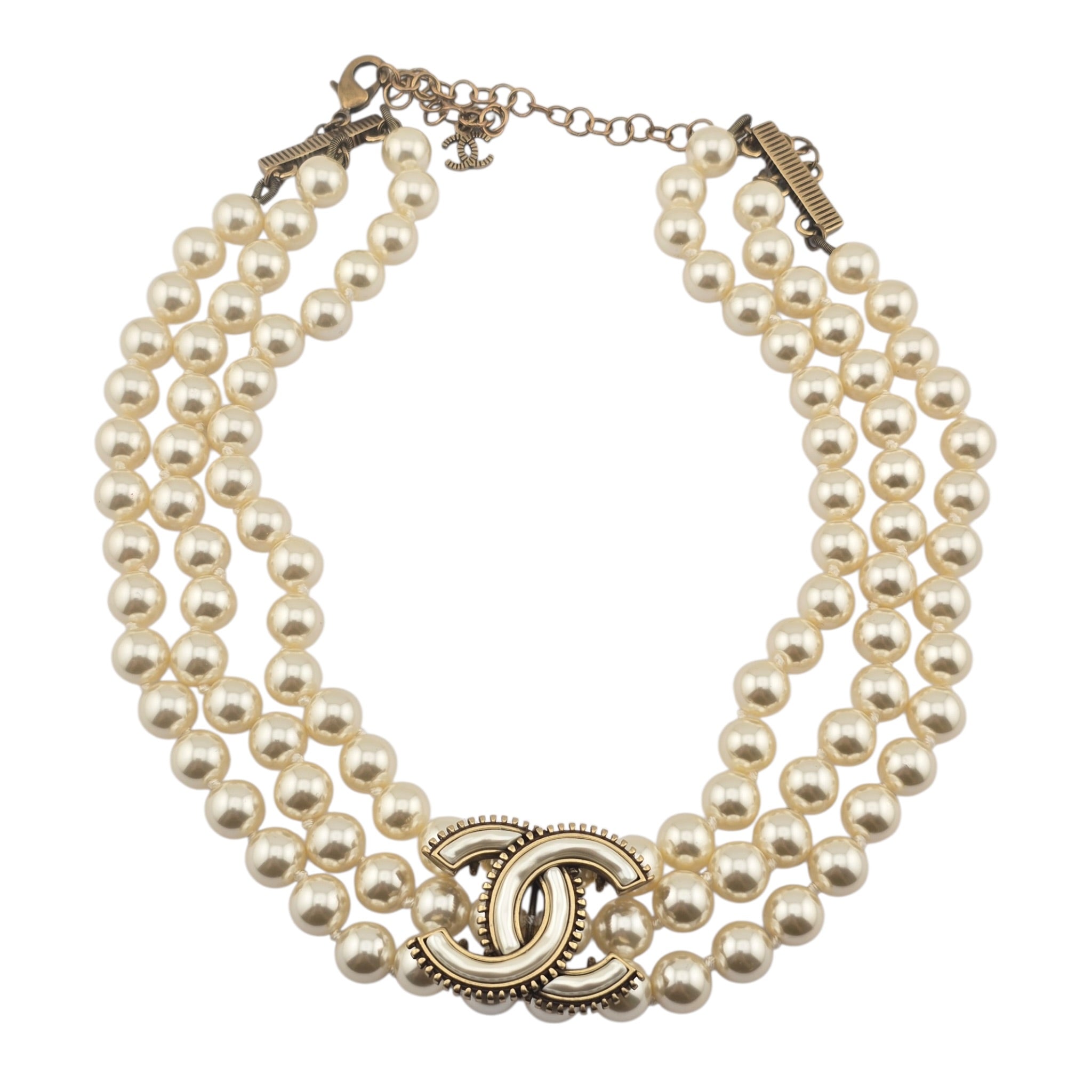 Chanel CC Faux Pearl Necklace CHANEL