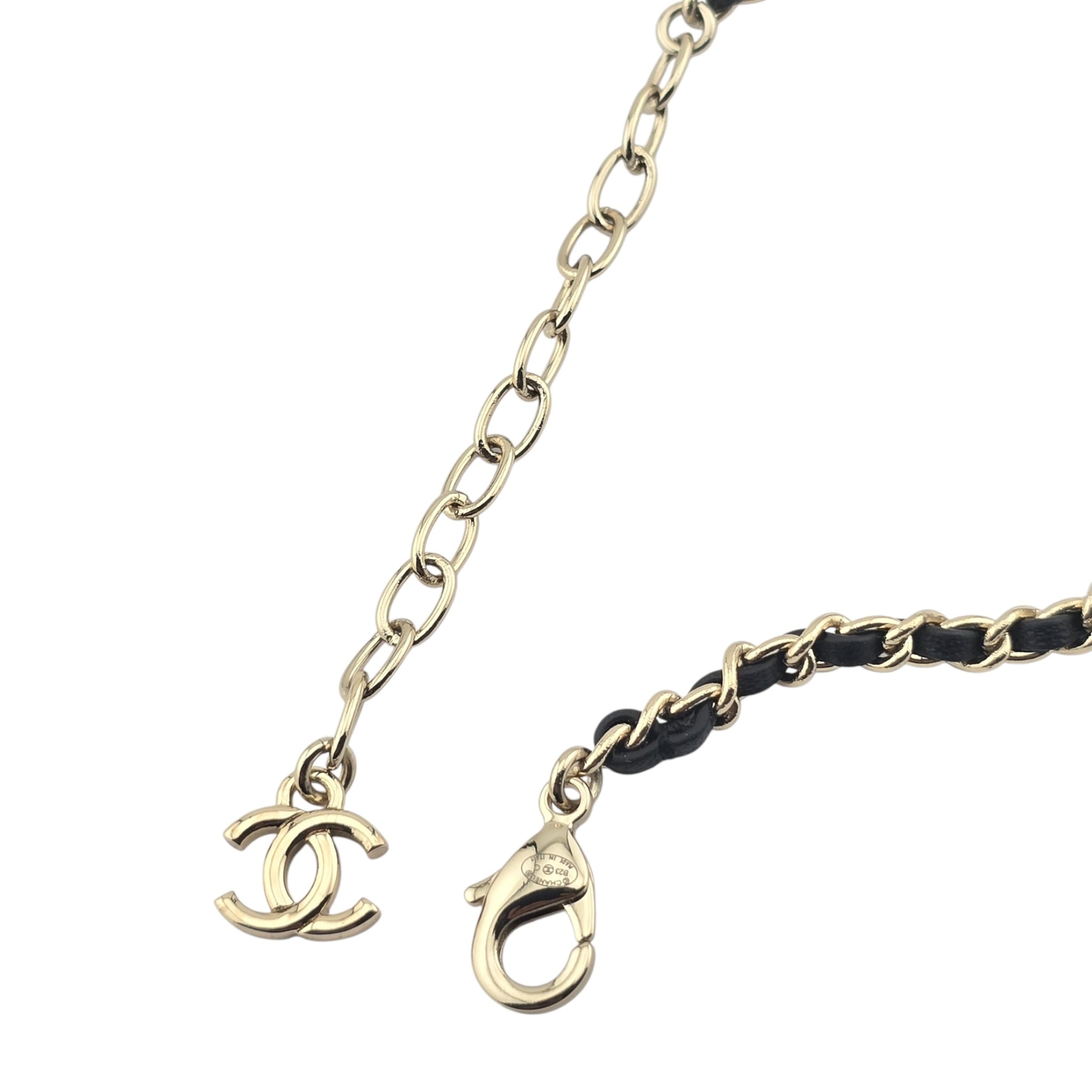 Chanel CC Matelasse Resin Black Bag Necklace 2023 CHANEL