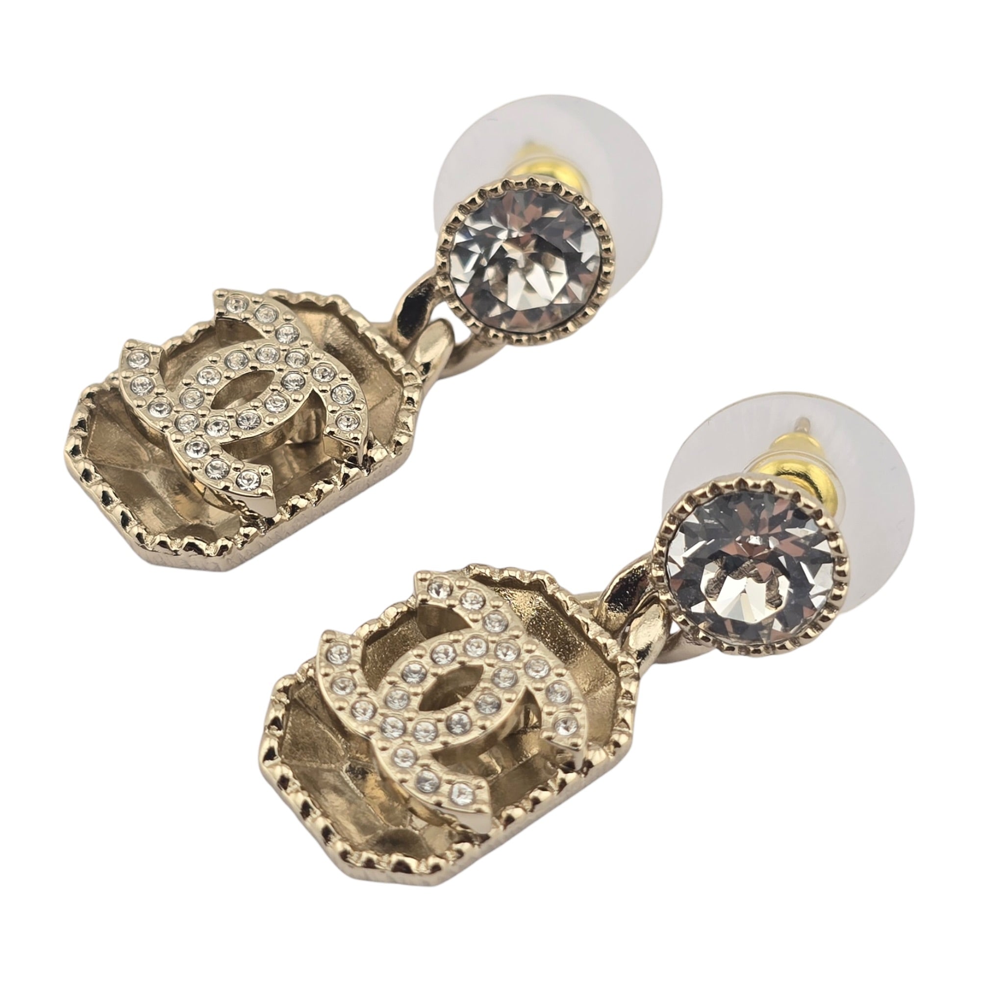 Chanel CC Drop Gold Earrings 2024 CHANEL