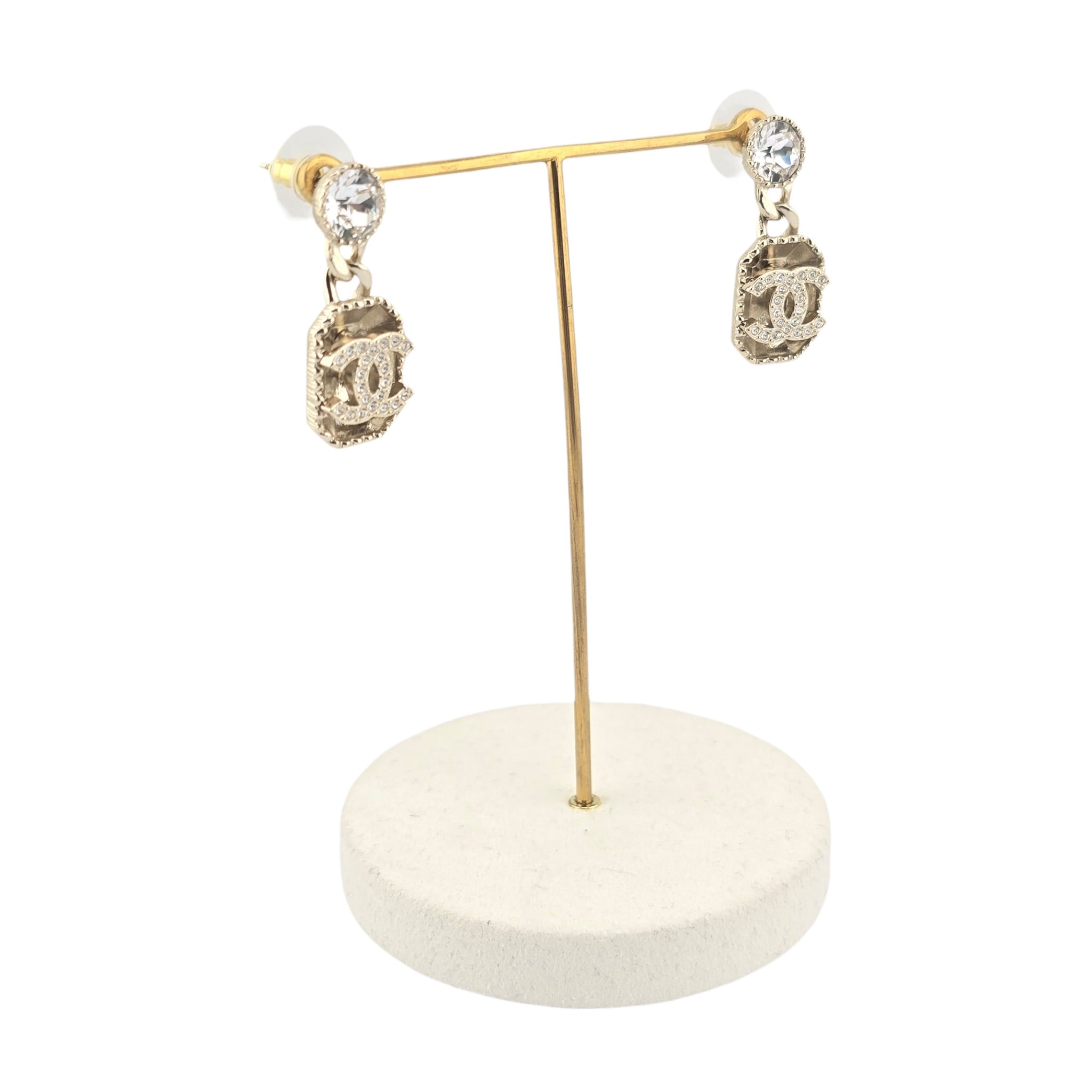 Chanel CC Drop Gold Earrings 2024 CHANEL