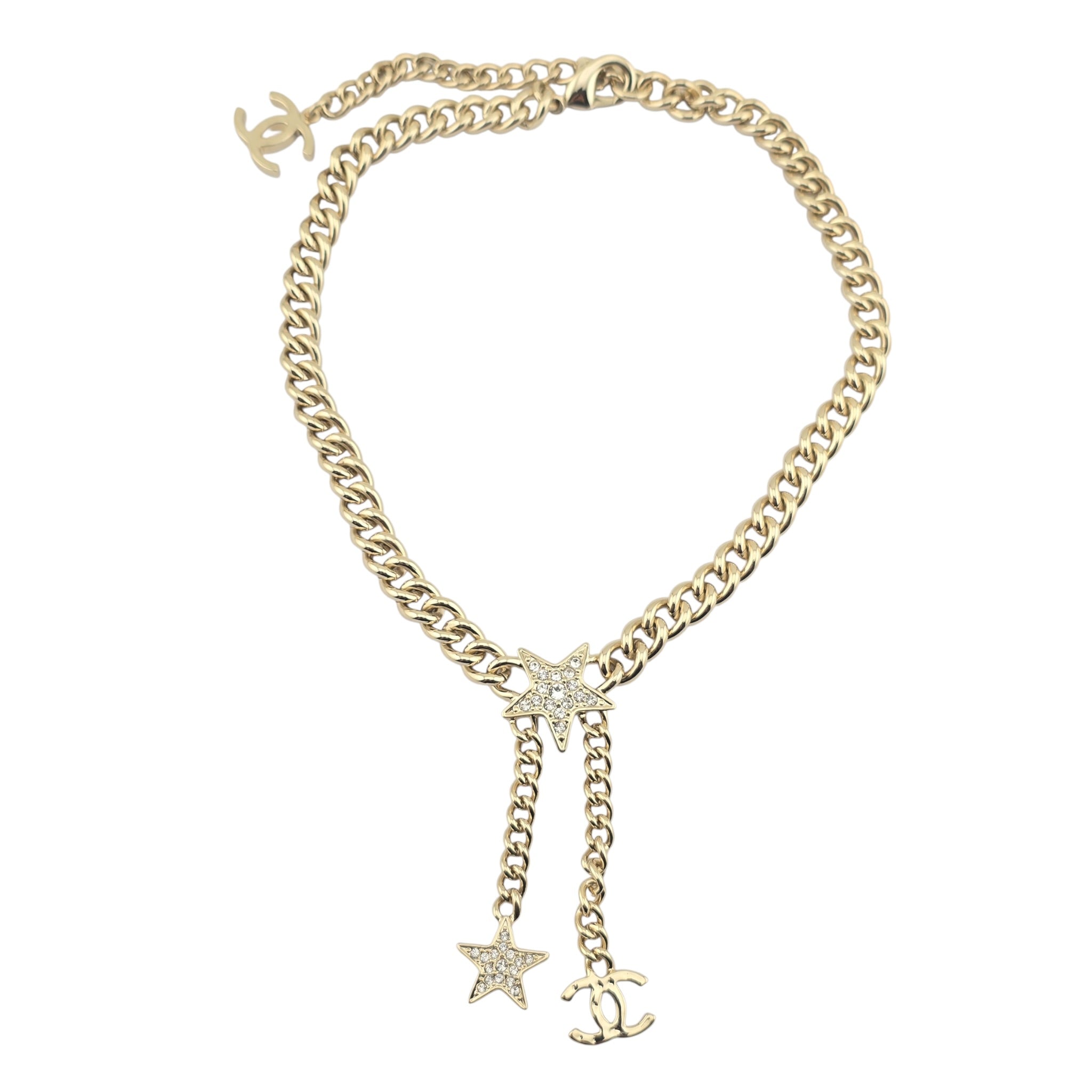 Chanel CC Gold Crystal Star Necklace 2023 CHANEL