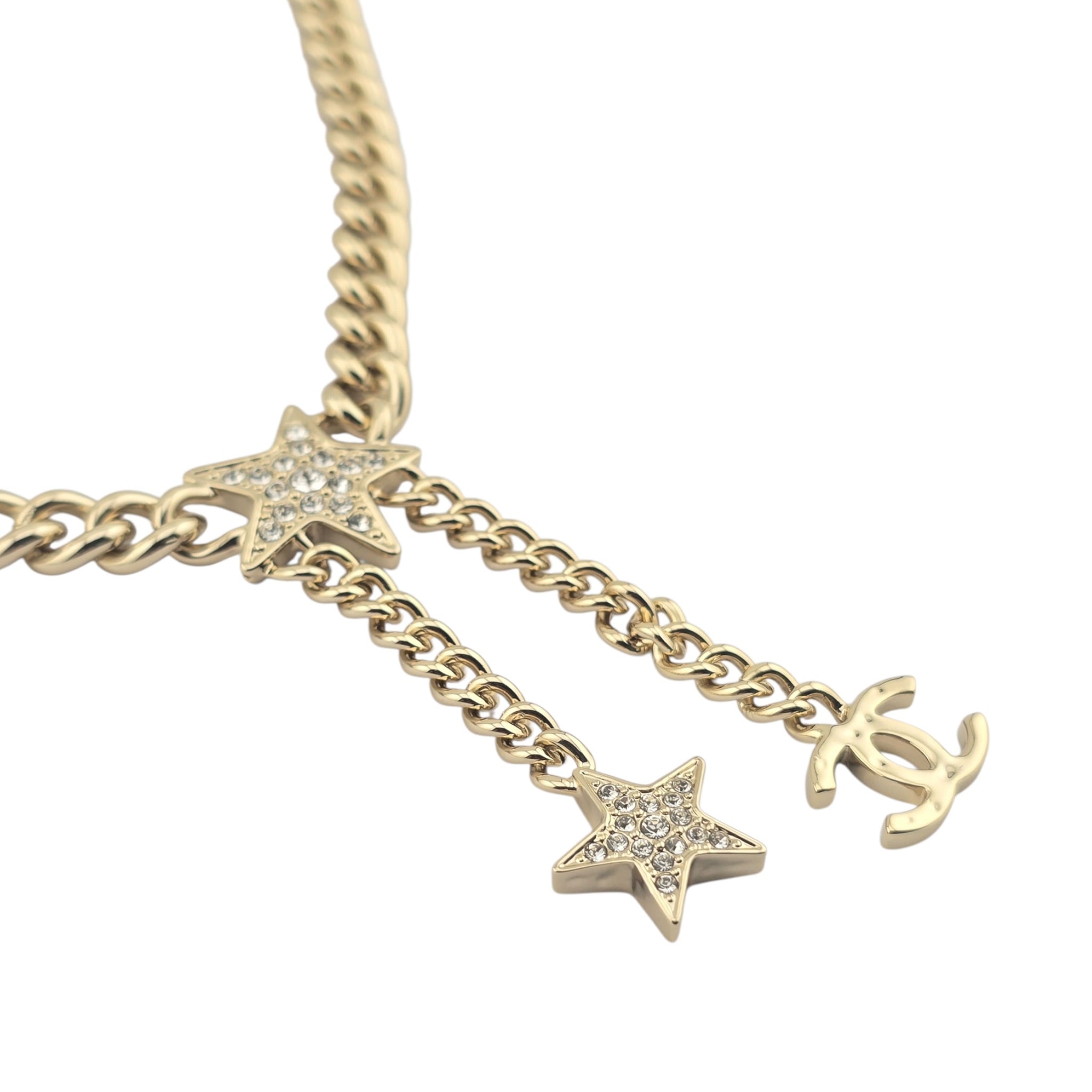 Chanel CC Gold Crystal Star Necklace 2023 CHANEL