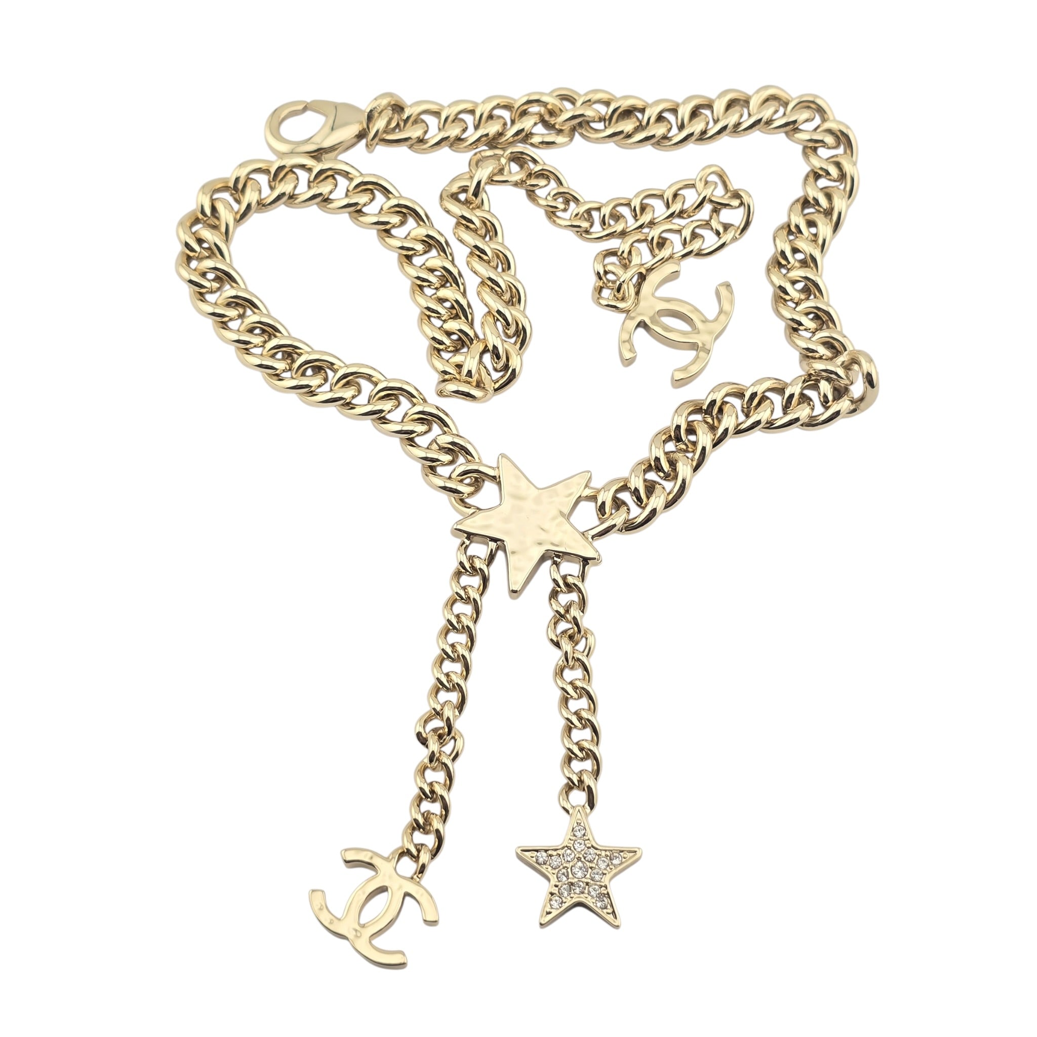 Chanel CC Gold Crystal Star Necklace 2023 CHANEL