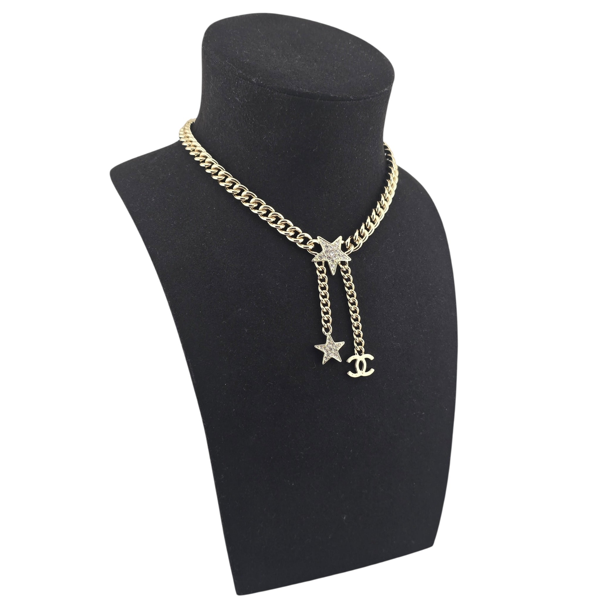 Chanel CC Gold Crystal Star Necklace 2023 CHANEL