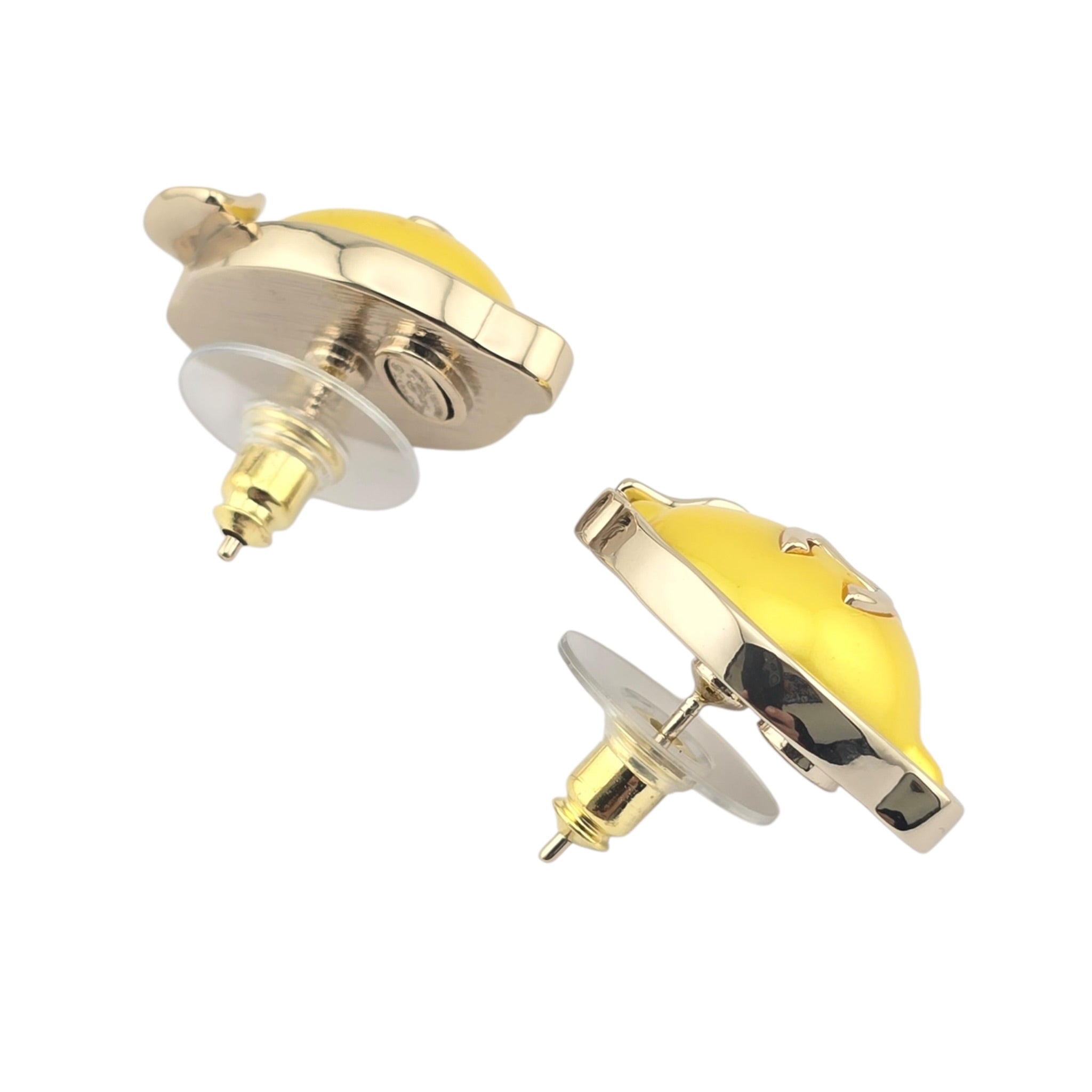 Chanel CC Lemom Stud Enamel Earrings 2026 CHANEL