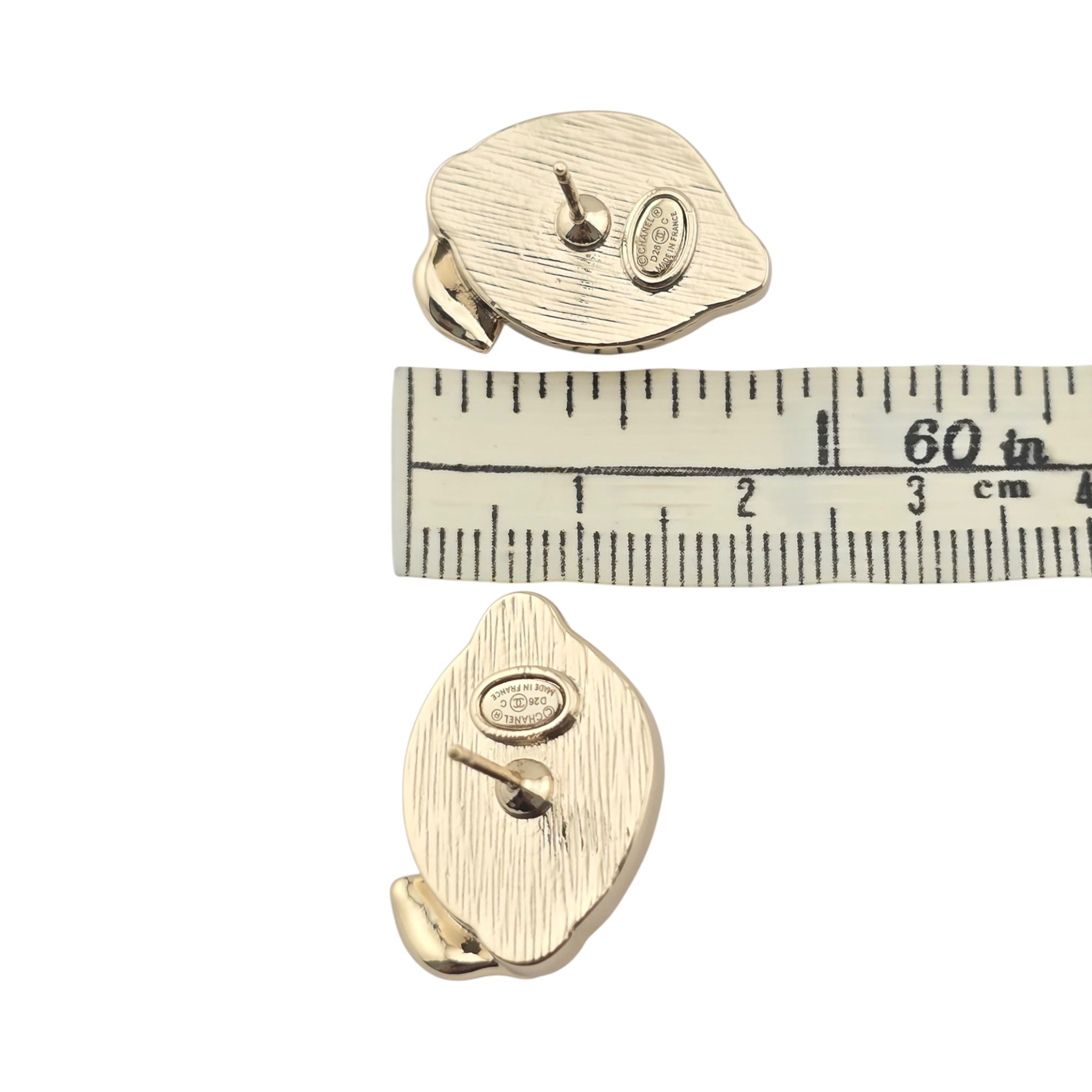 Chanel CC Lemom Stud Enamel Earrings 2026 CHANEL
