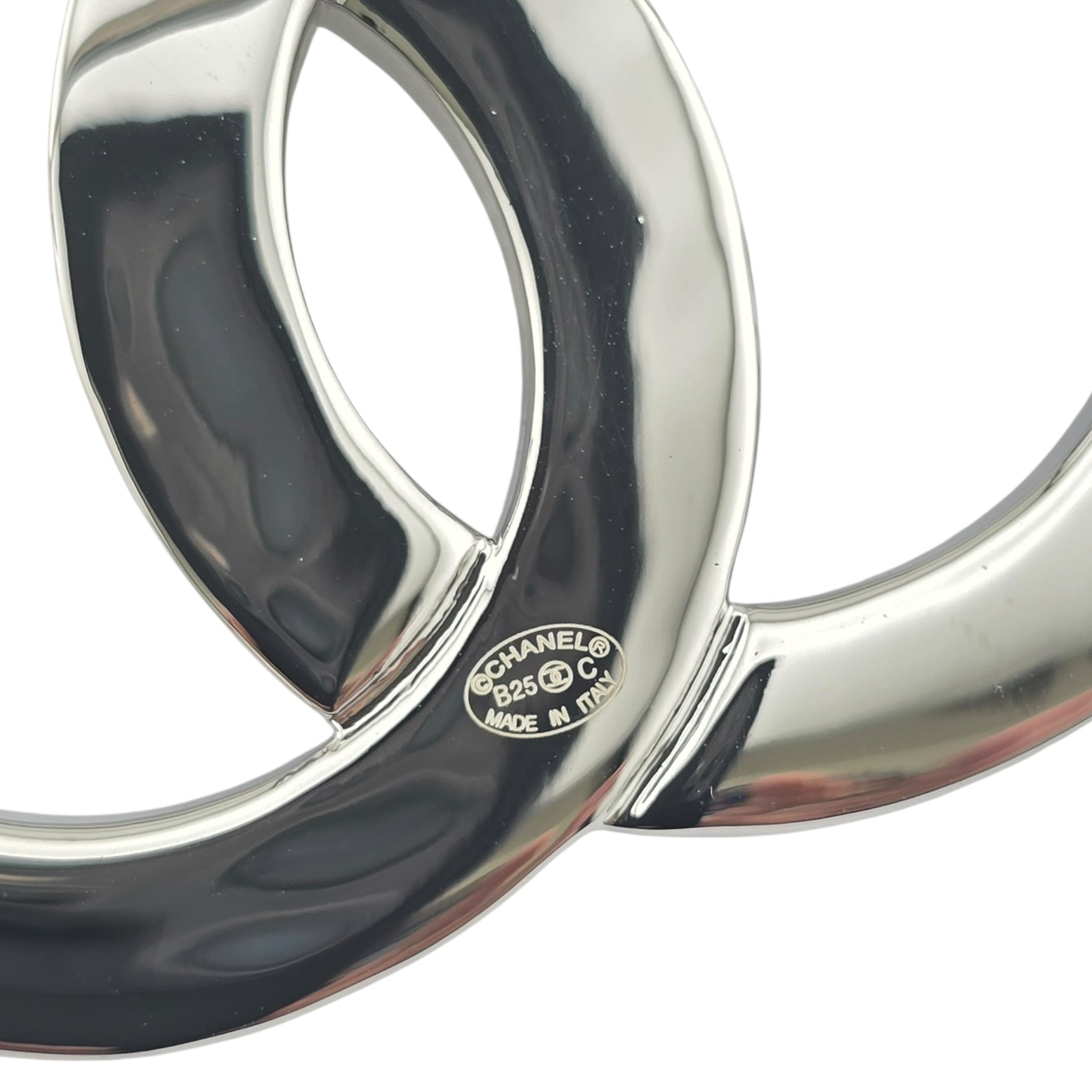 Chanel CC White Crystal Black Enamel Brooch 2025 CHANEL