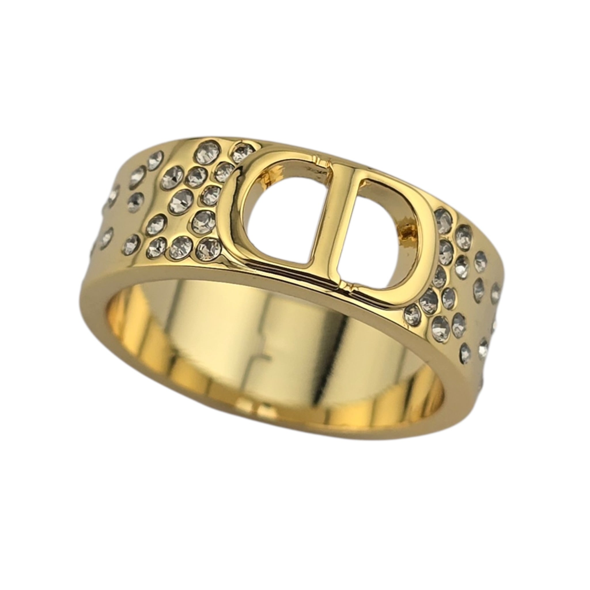 Christian Dior CD Crystal Gold Ring DIOR