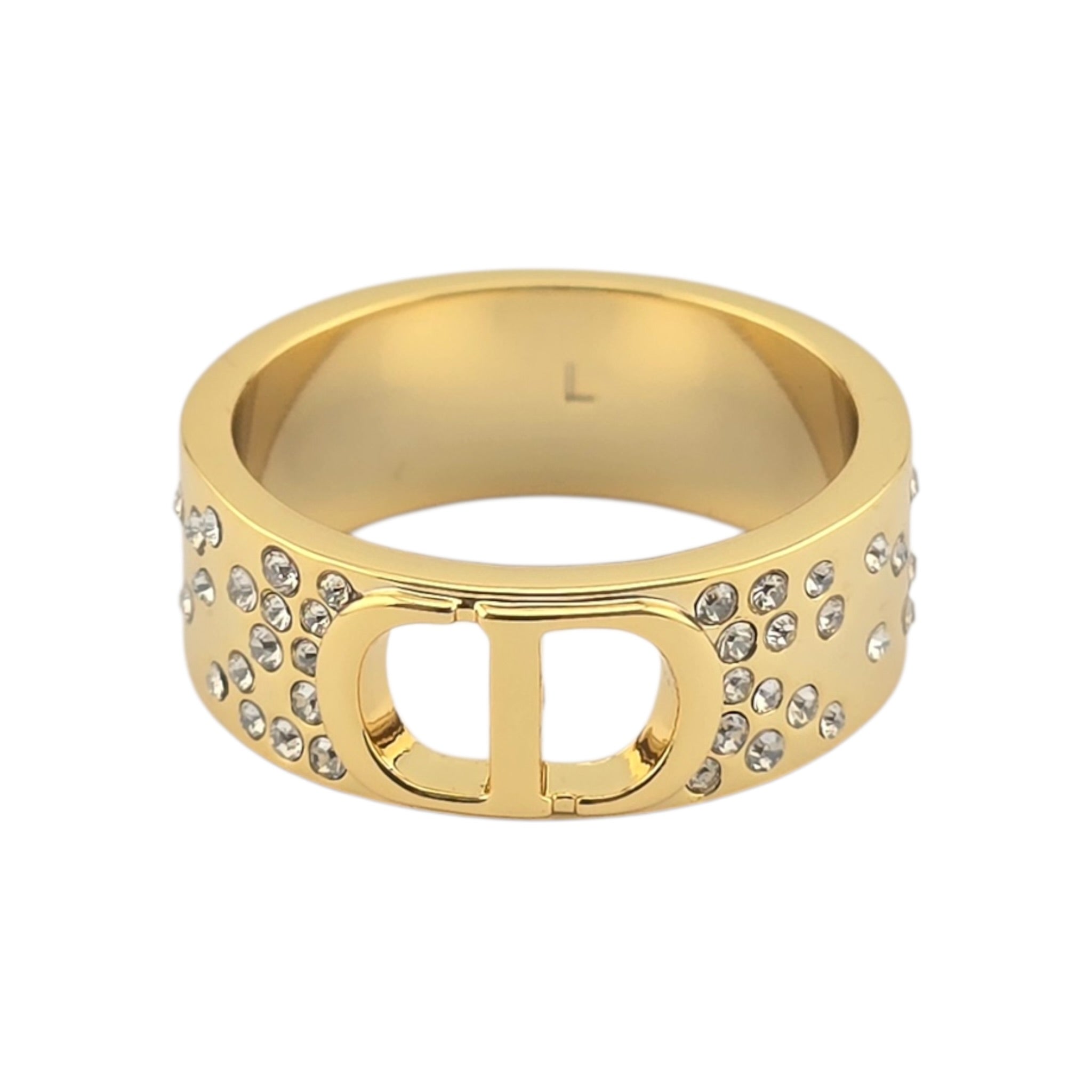 Christian Dior CD Crystal Gold Ring DIOR