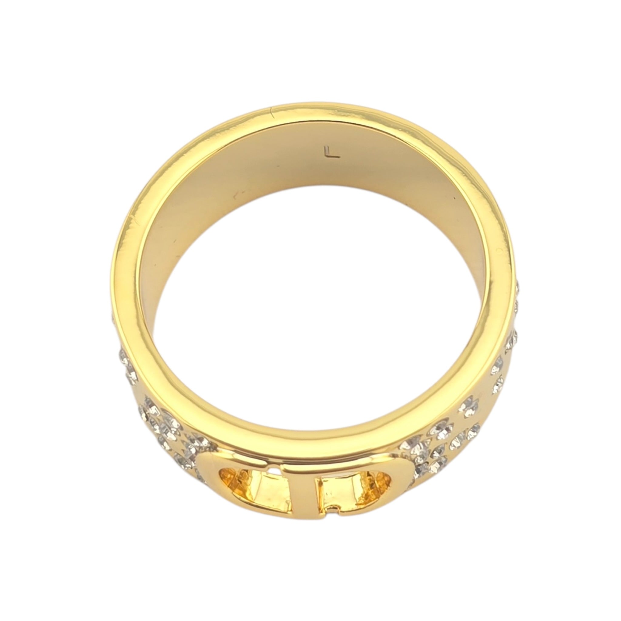 Christian Dior CD Crystal Gold Ring DIOR