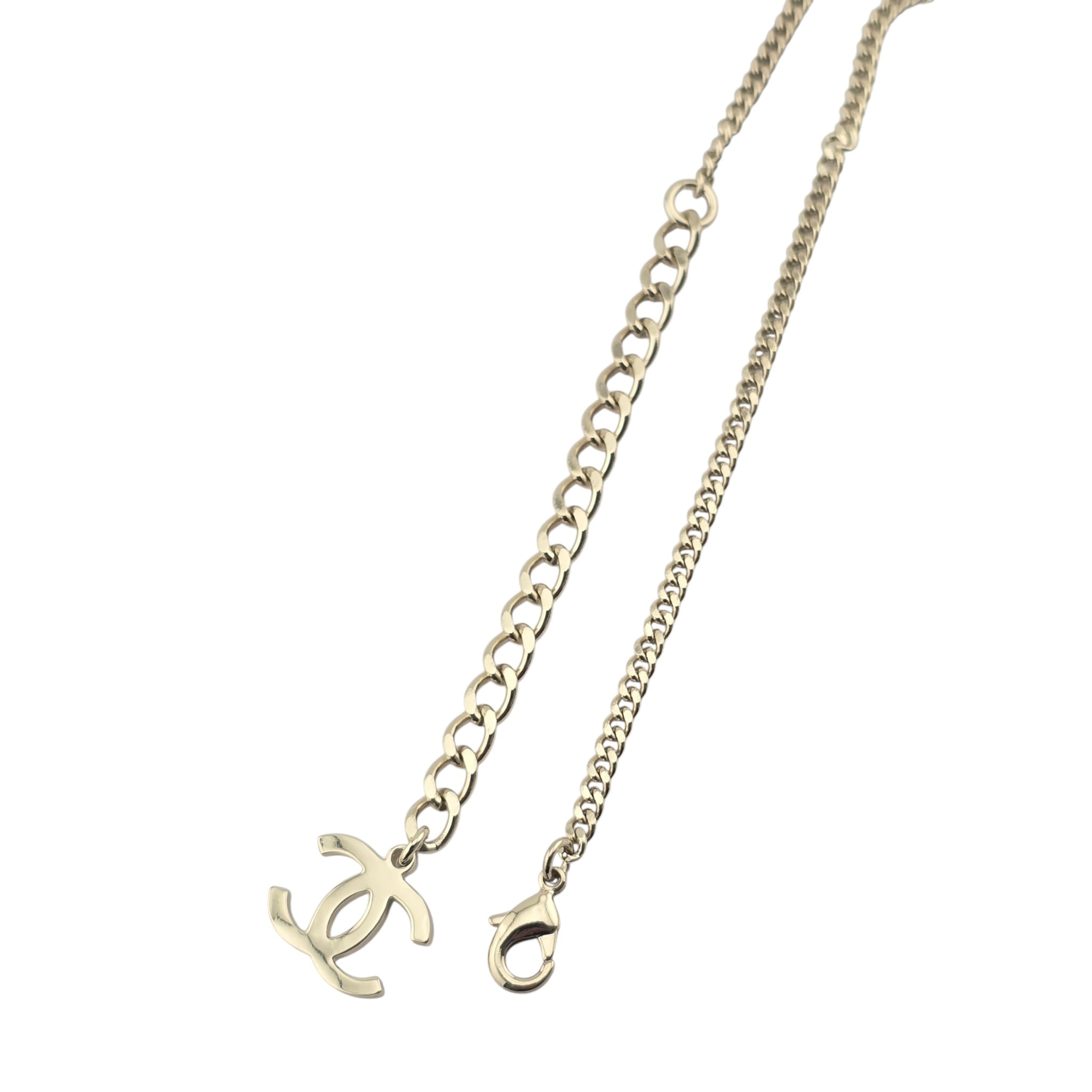 Chanel CC Black Gold Heart Faux Pearl Necklace 2025 CHANEL
