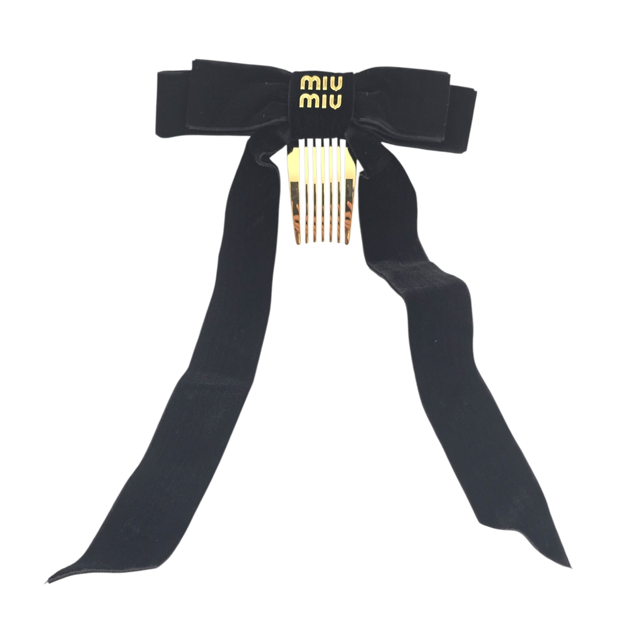 Miu Miu Velvet Hair Clip Black MIU MIU