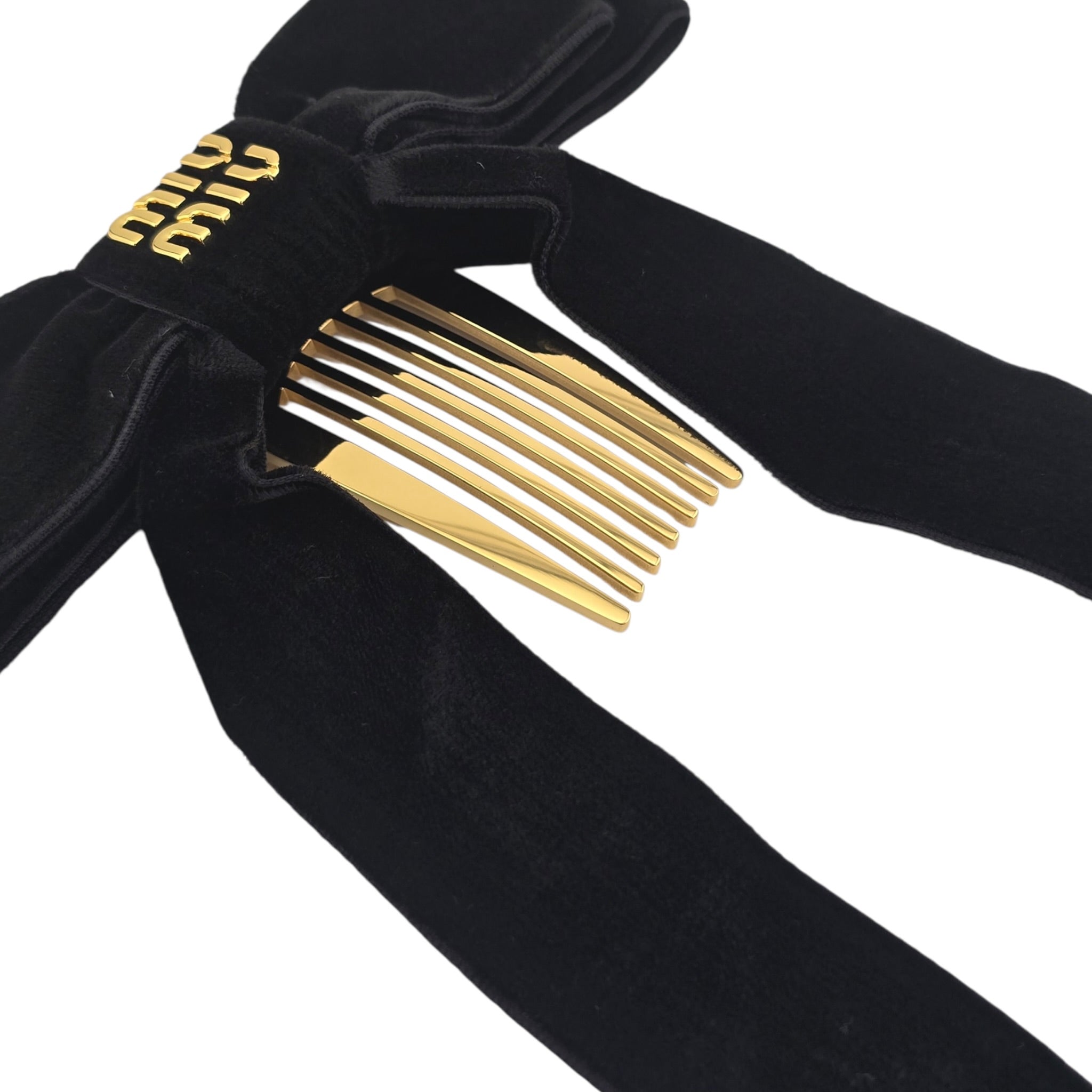 Miu Miu Velvet Hair Clip Black MIU MIU