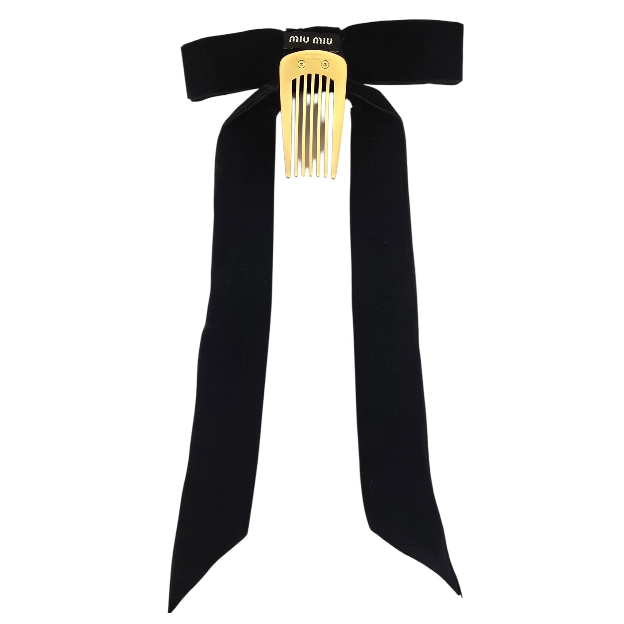 Miu Miu Velvet Hair Clip Black MIU MIU
