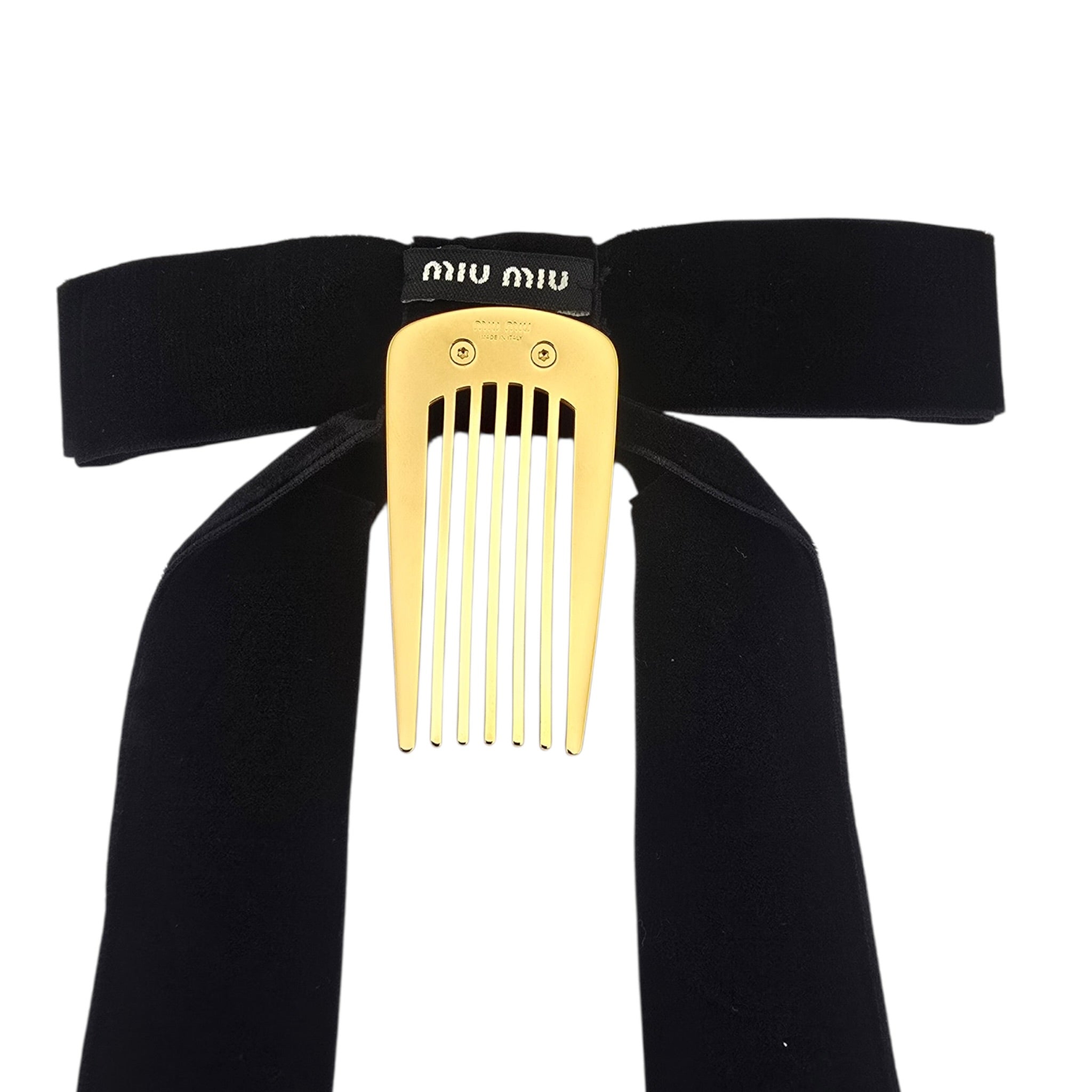Miu Miu Velvet Hair Clip Black MIU MIU