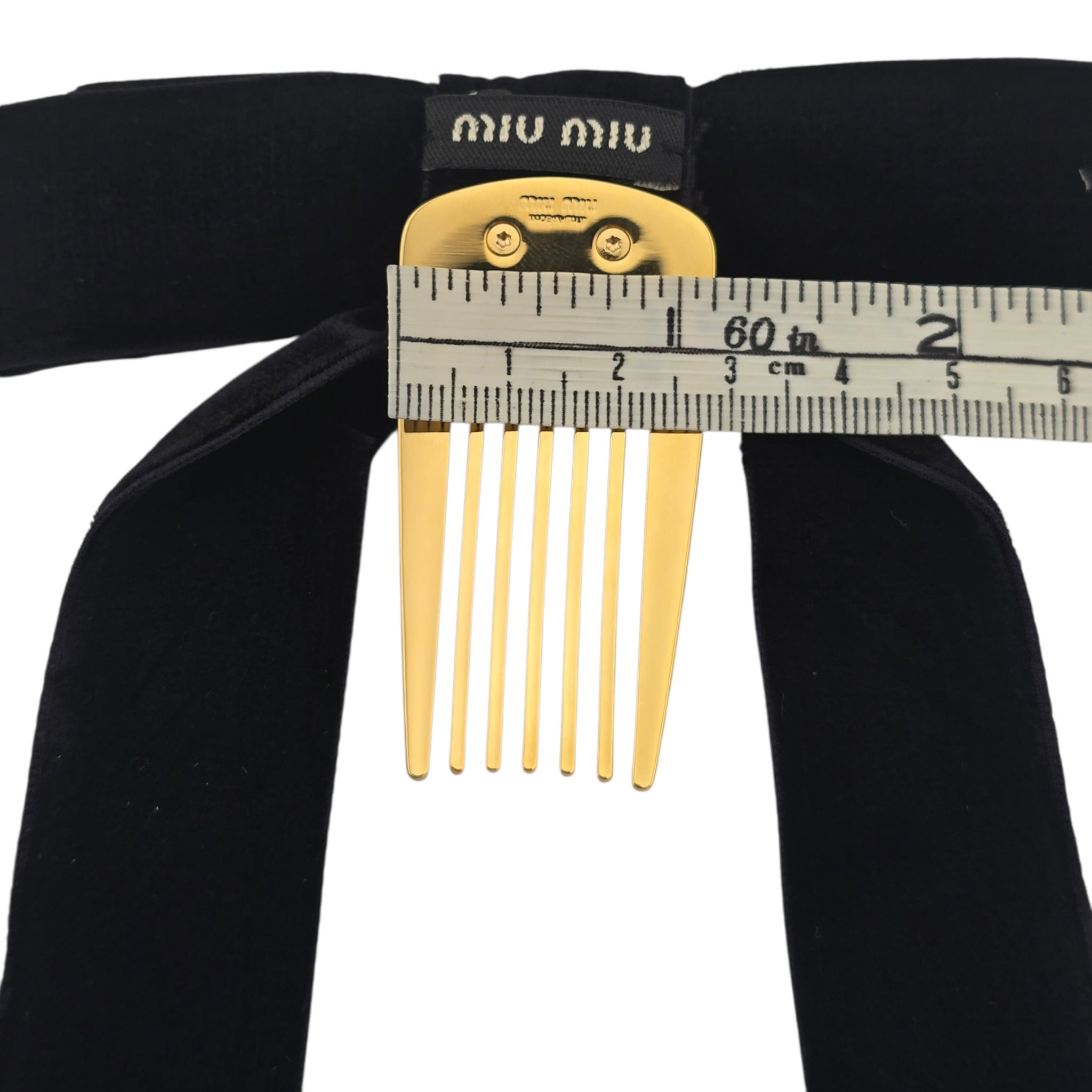 Miu Miu Velvet Hair Clip Black MIU MIU