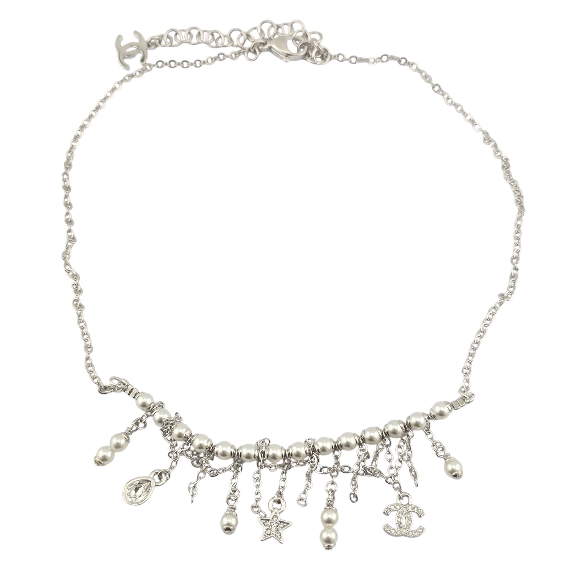 Chanel CC Faux Pearl Silver Necklace 2025 CHANEL