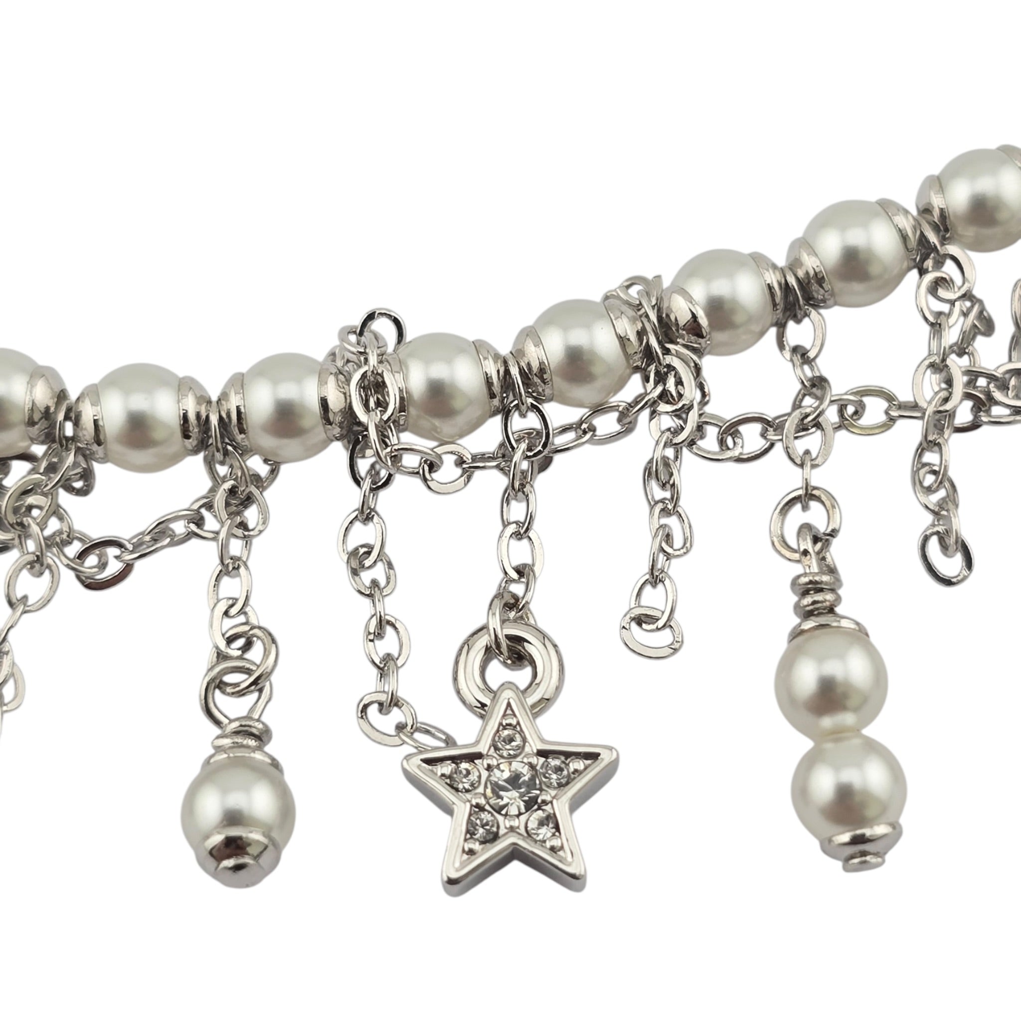 Chanel CC Faux Pearl Silver Necklace 2025 CHANEL