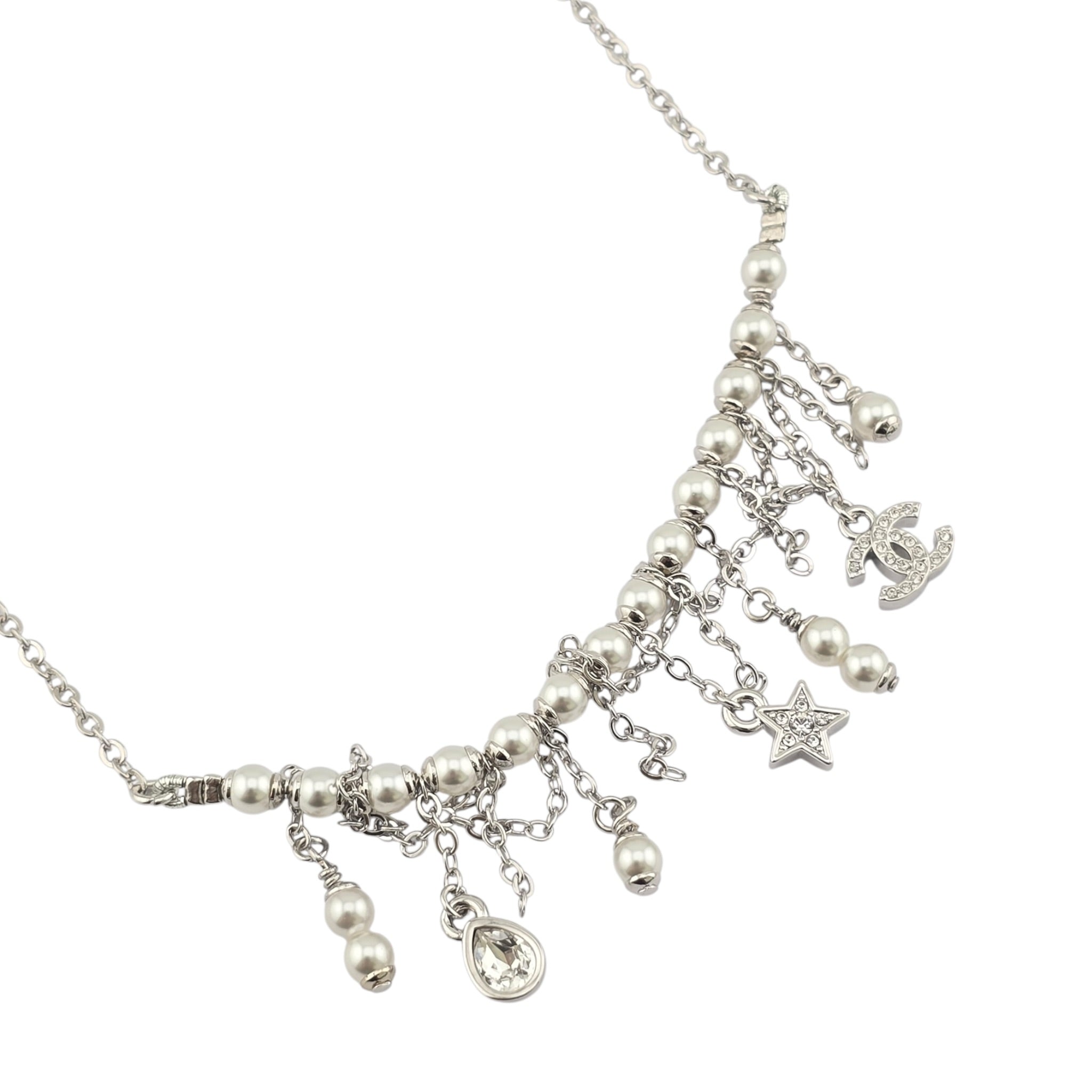 Chanel CC Faux Pearl Silver Necklace 2025 CHANEL