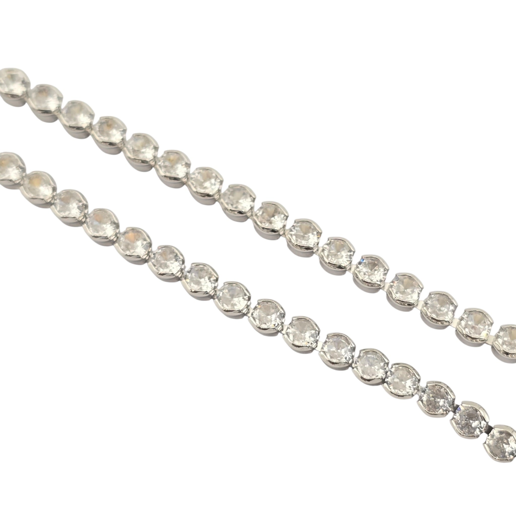 Chanel CC Silver Faux Pearl Crystal Necklace 2025 CHANEL