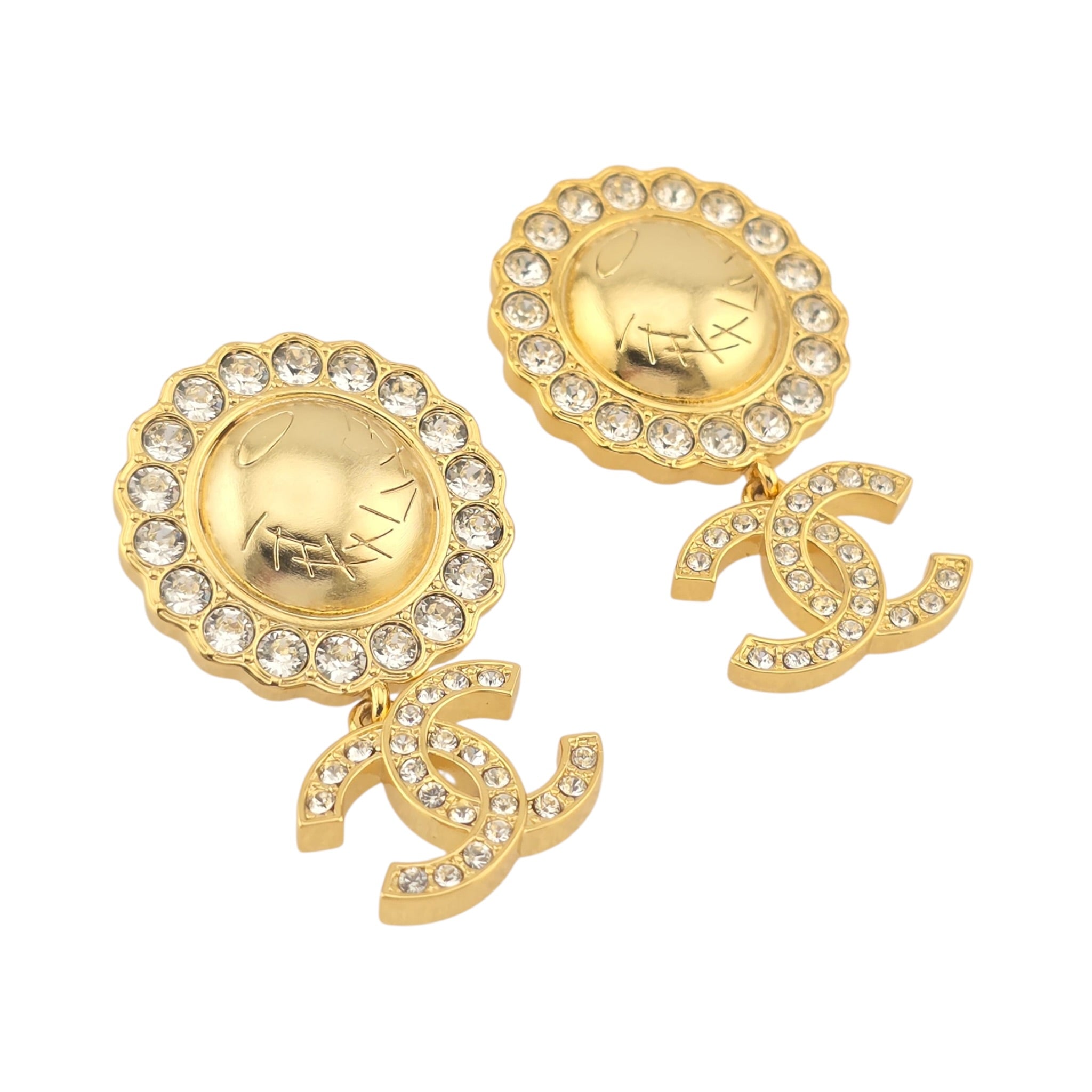 Chanel CC Gold Drop Pendant Earrings 2025 CHANEL
