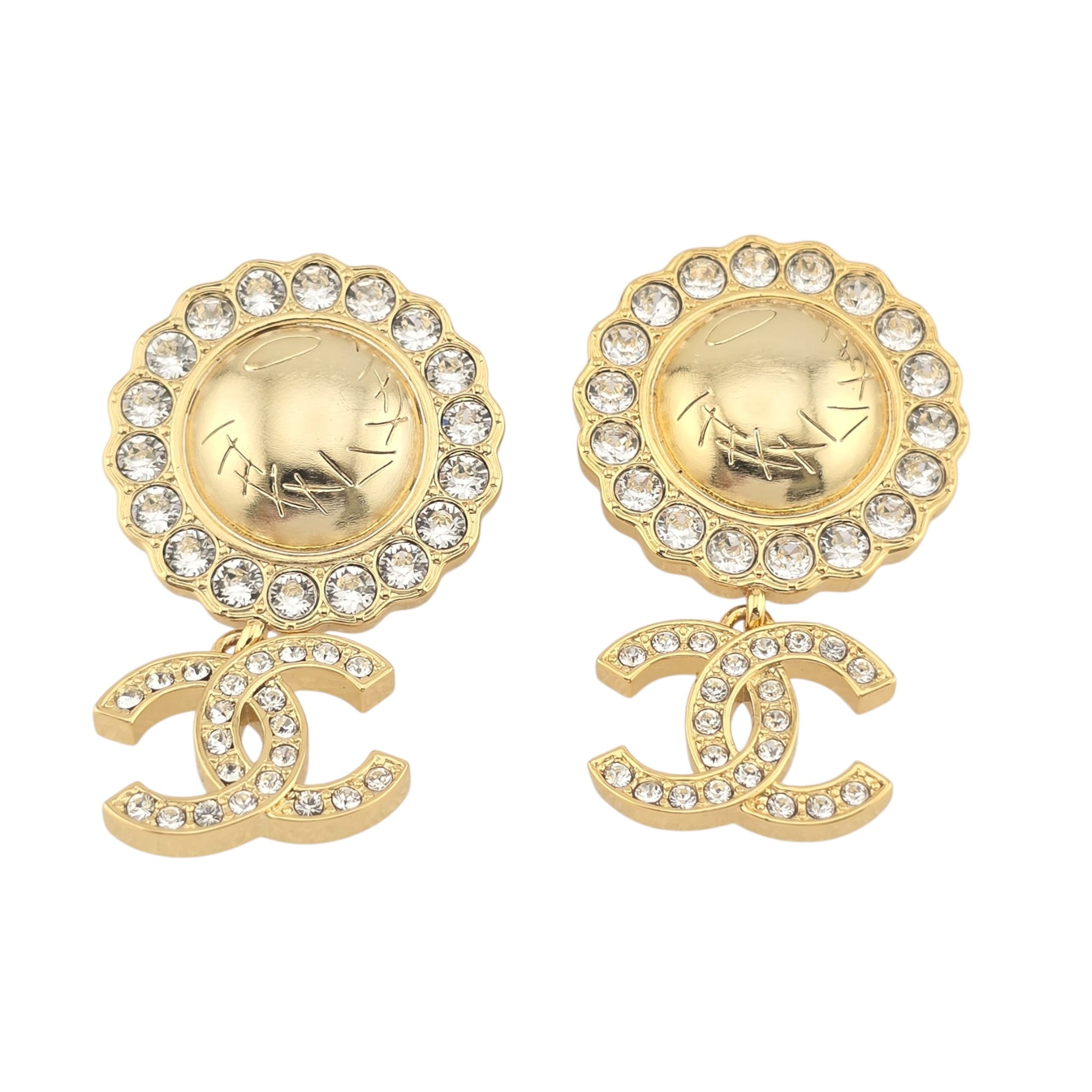 Chanel CC Gold Drop Pendant Earrings 2025 CHANEL