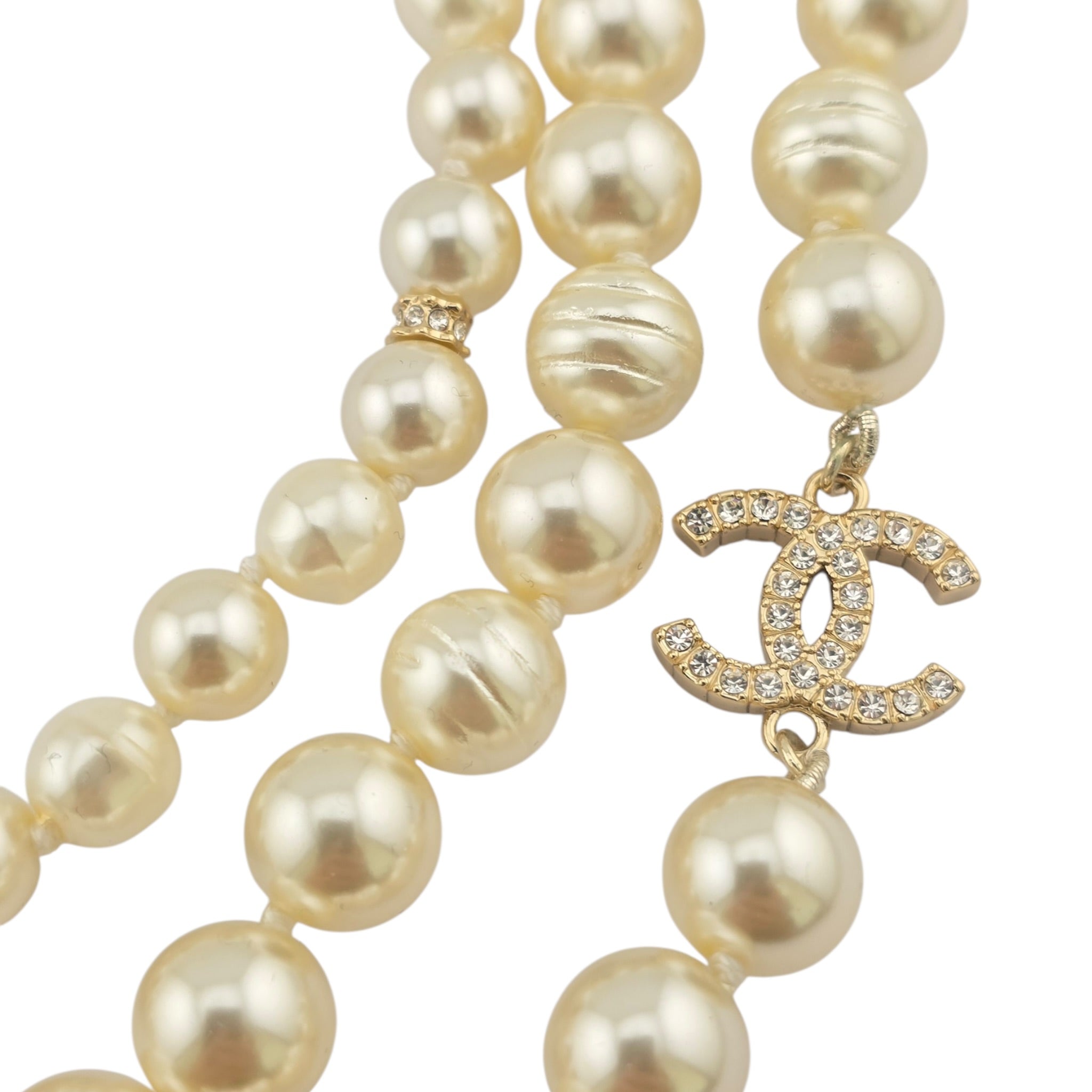 Chanel CC Faux Pearl 3 Row Necklace 2025 CHANEL