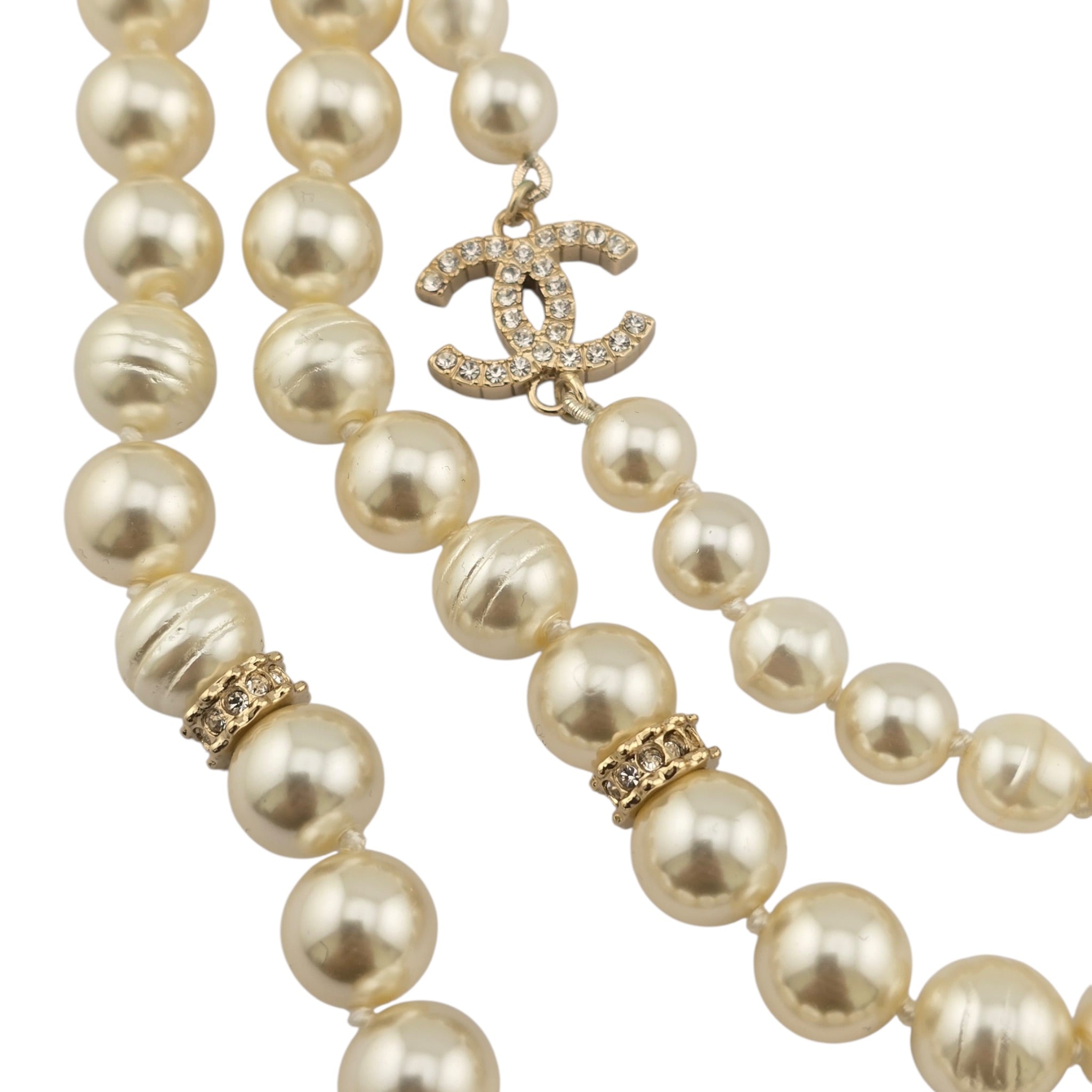Chanel CC Faux Pearl 3 Row Necklace 2025 CHANEL