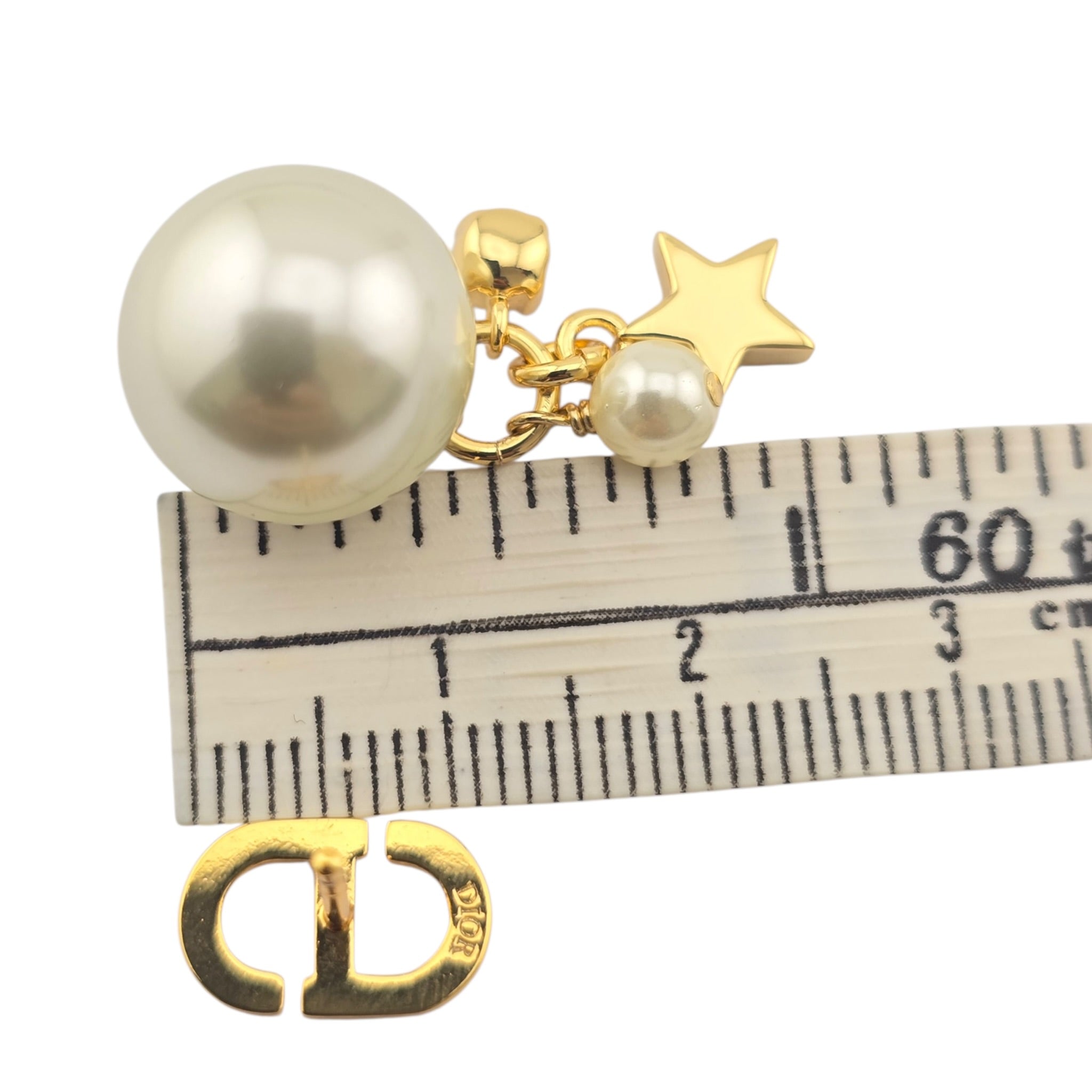 Christian Dior CD Tribales Gold Finish Crystal Charm Earrings DIOR