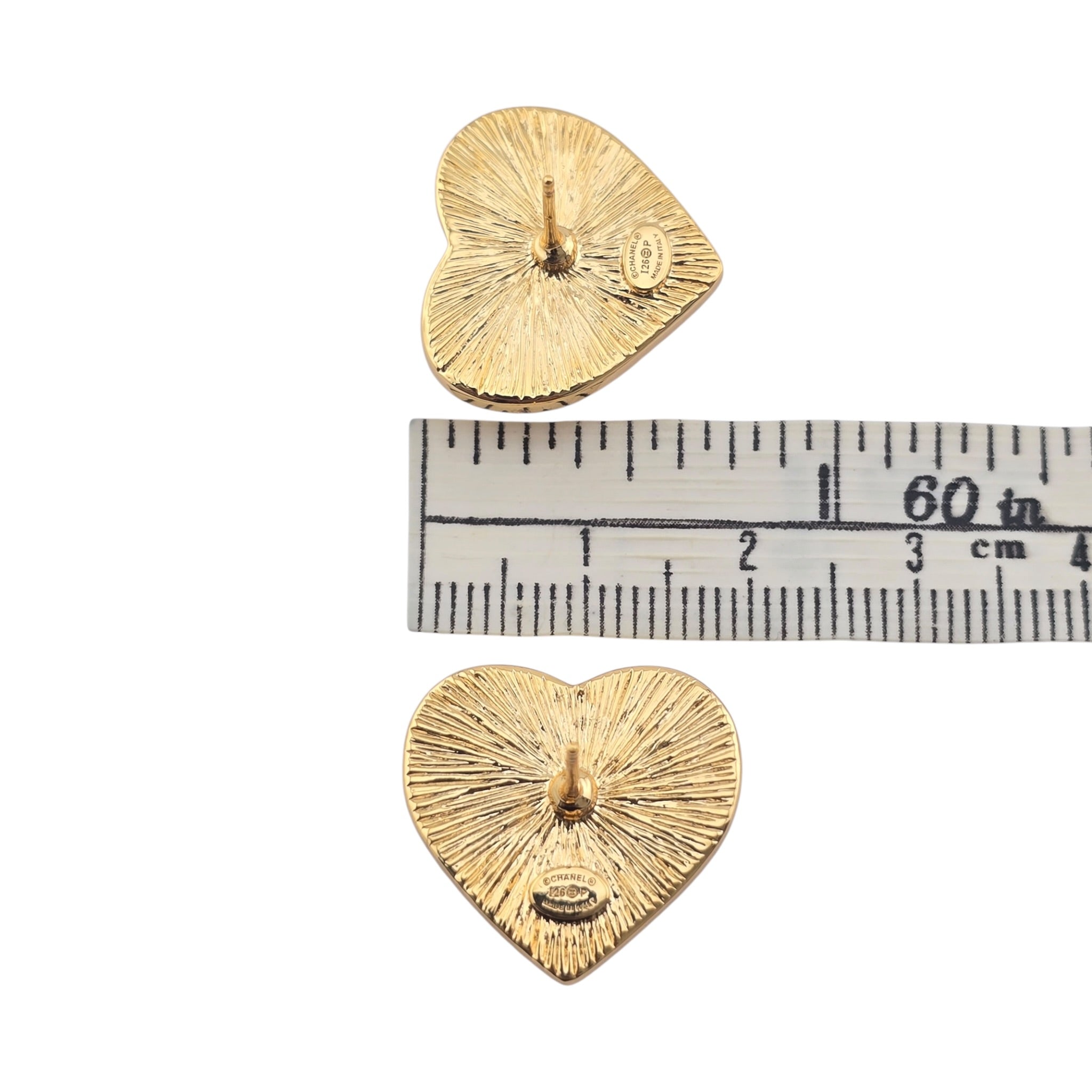 Chanel CC Gold Resin Red Heart Earrings 2026 CHANEL