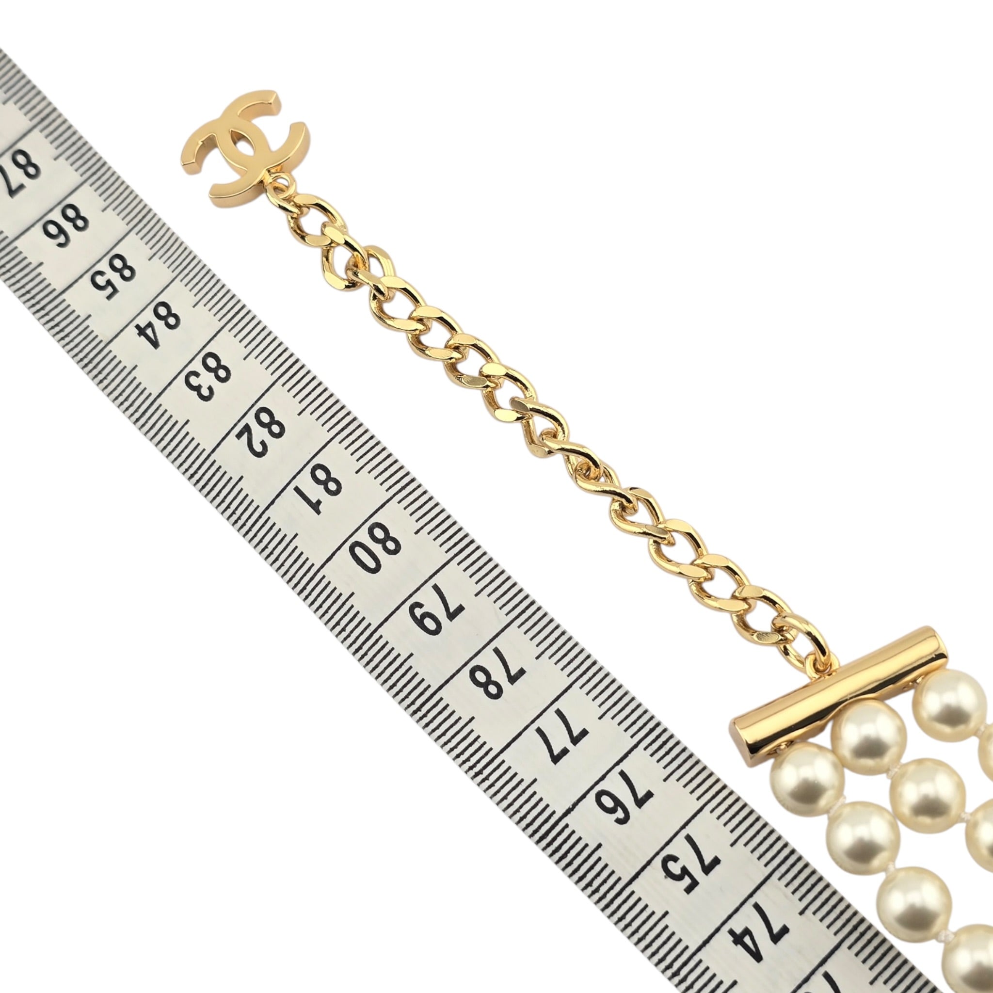 Chanel CC Faux Pearl Gold Pendant Necklace 2024 CHANEL