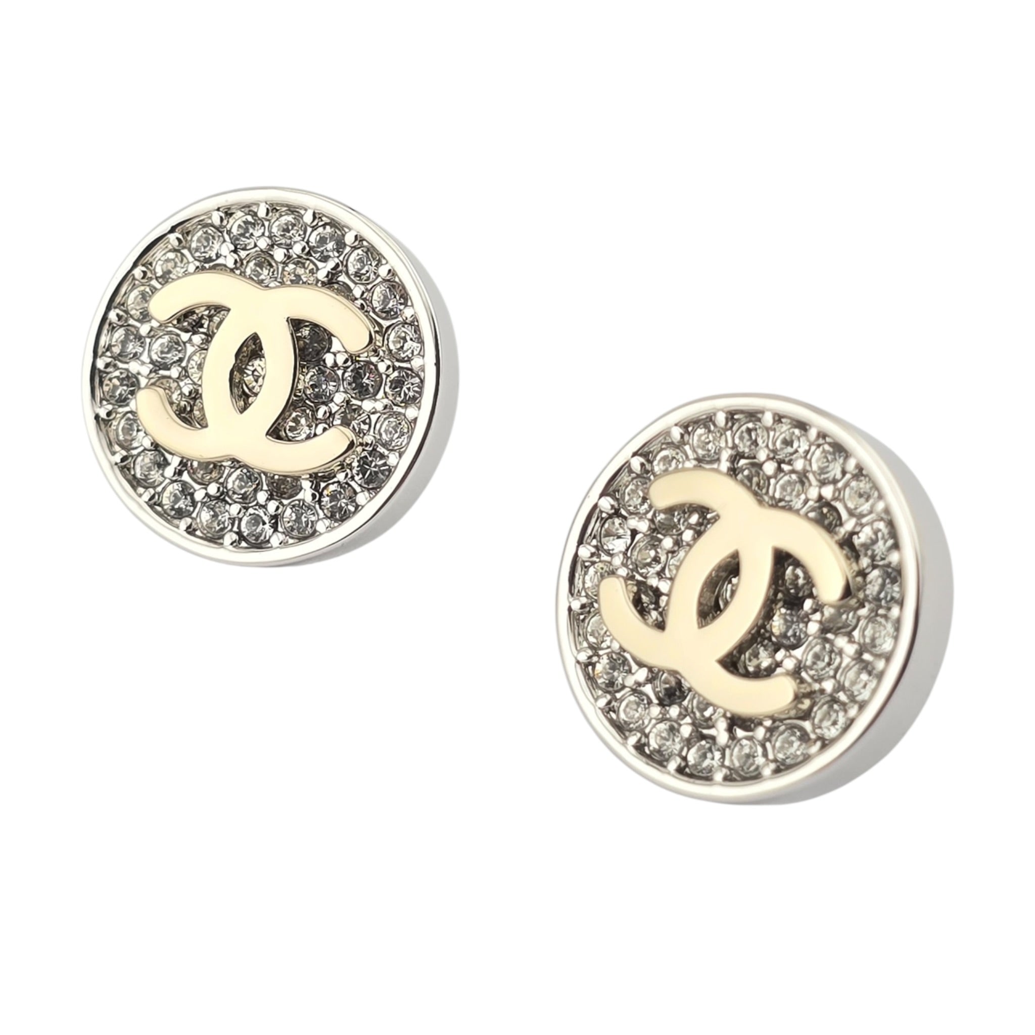 Chanel CC Round Crystal Earrings 2026 CHANEL