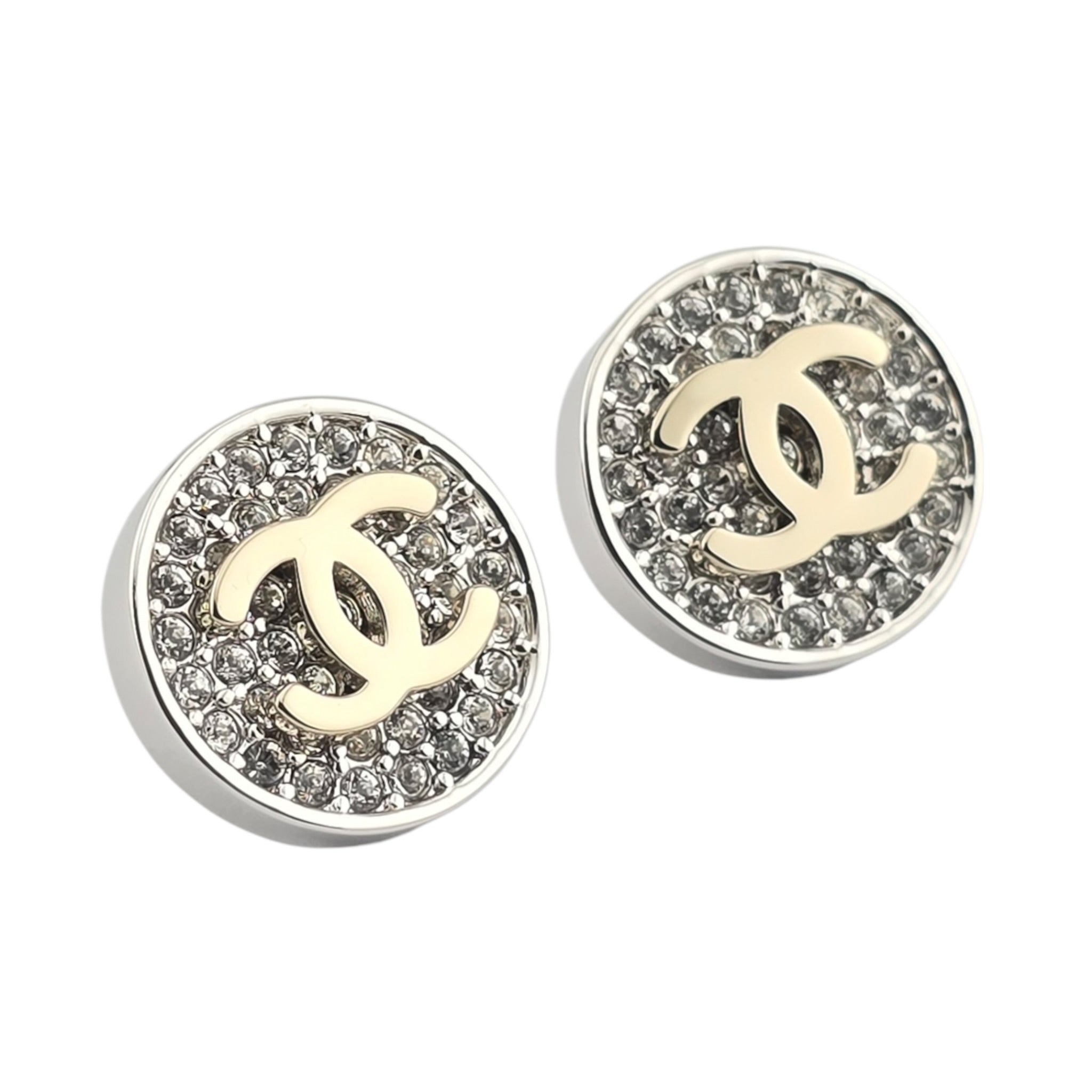 Chanel CC Round Crystal Earrings 2026 CHANEL