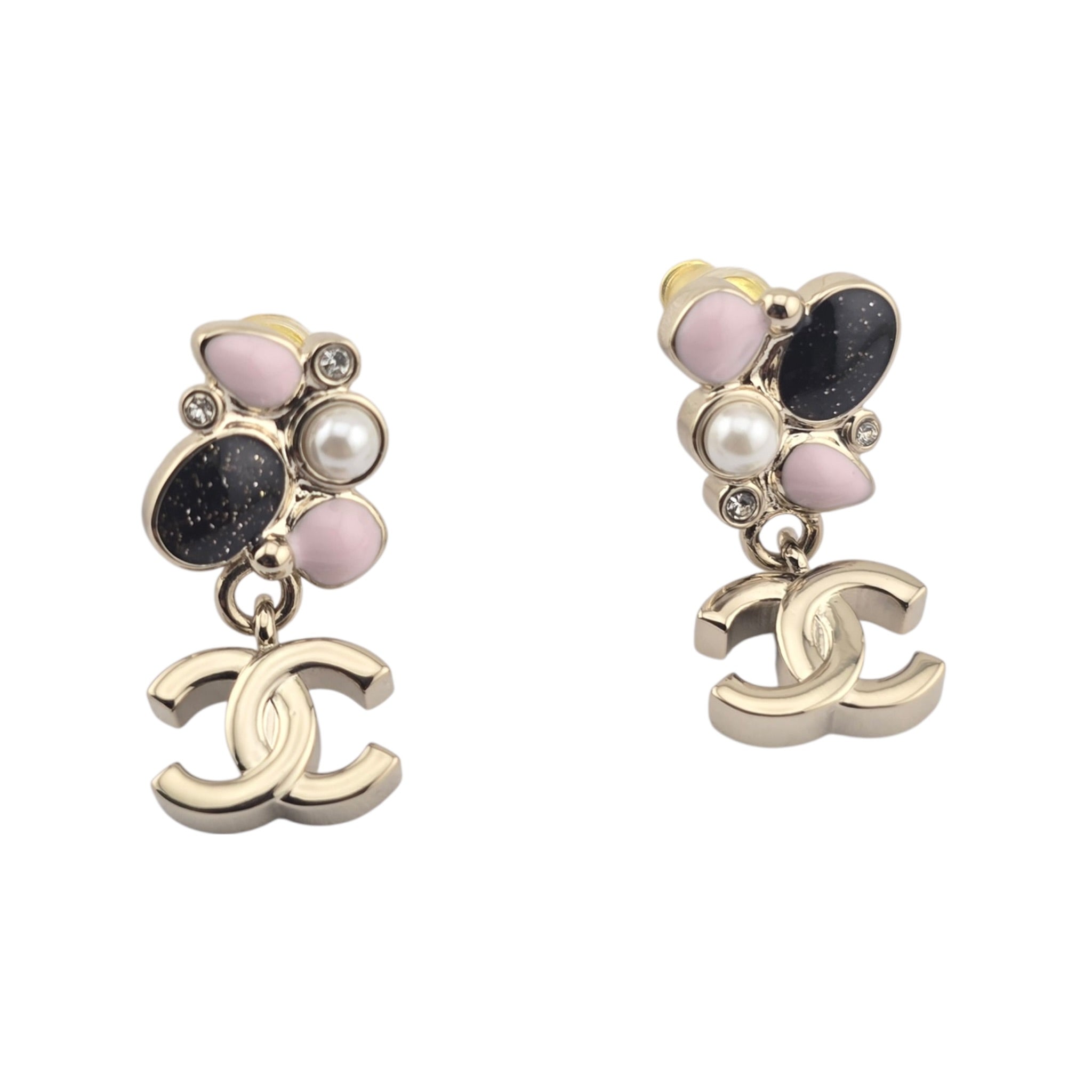 Chanel CC Gold Enamel Earrings 2025 CHANEL